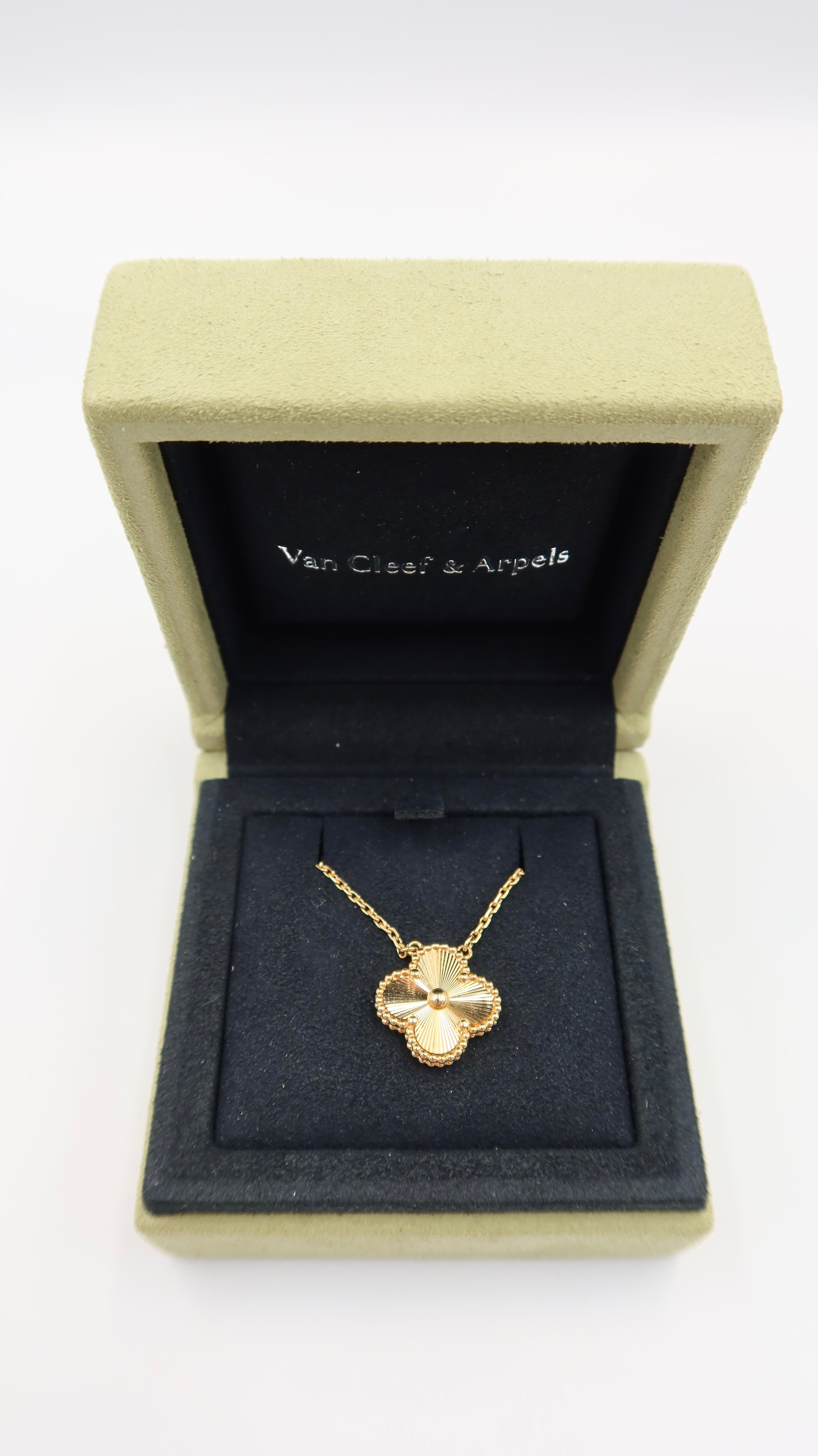 Van Cleef & Arpels Vintage Alhambra Guilloche Necklace (YG)