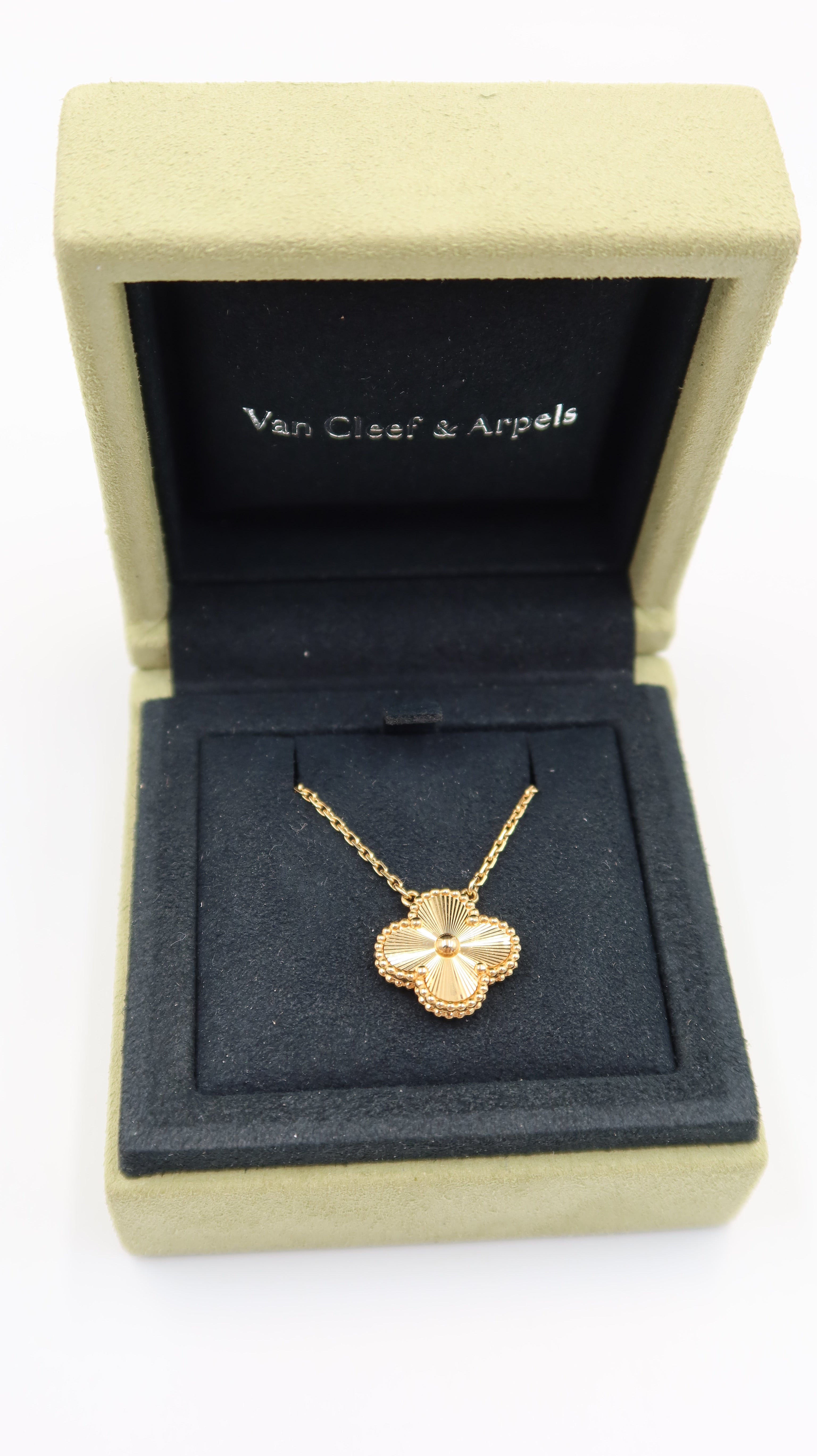 Van Cleef & Arpels Vintage Alhambra Guilloche Necklace (YG)