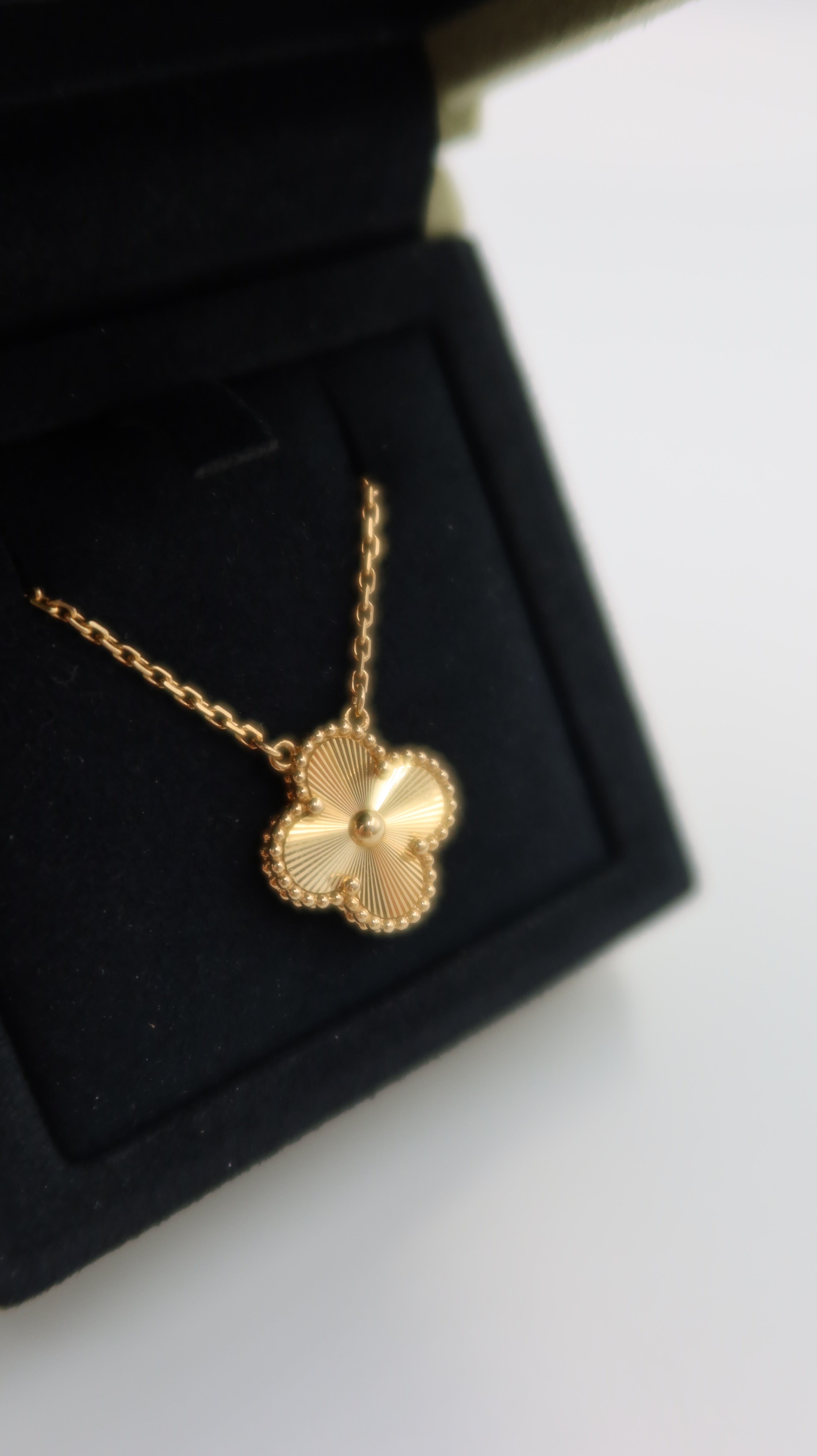 Van Cleef & Arpels Vintage Alhambra Guilloche Necklace (YG)