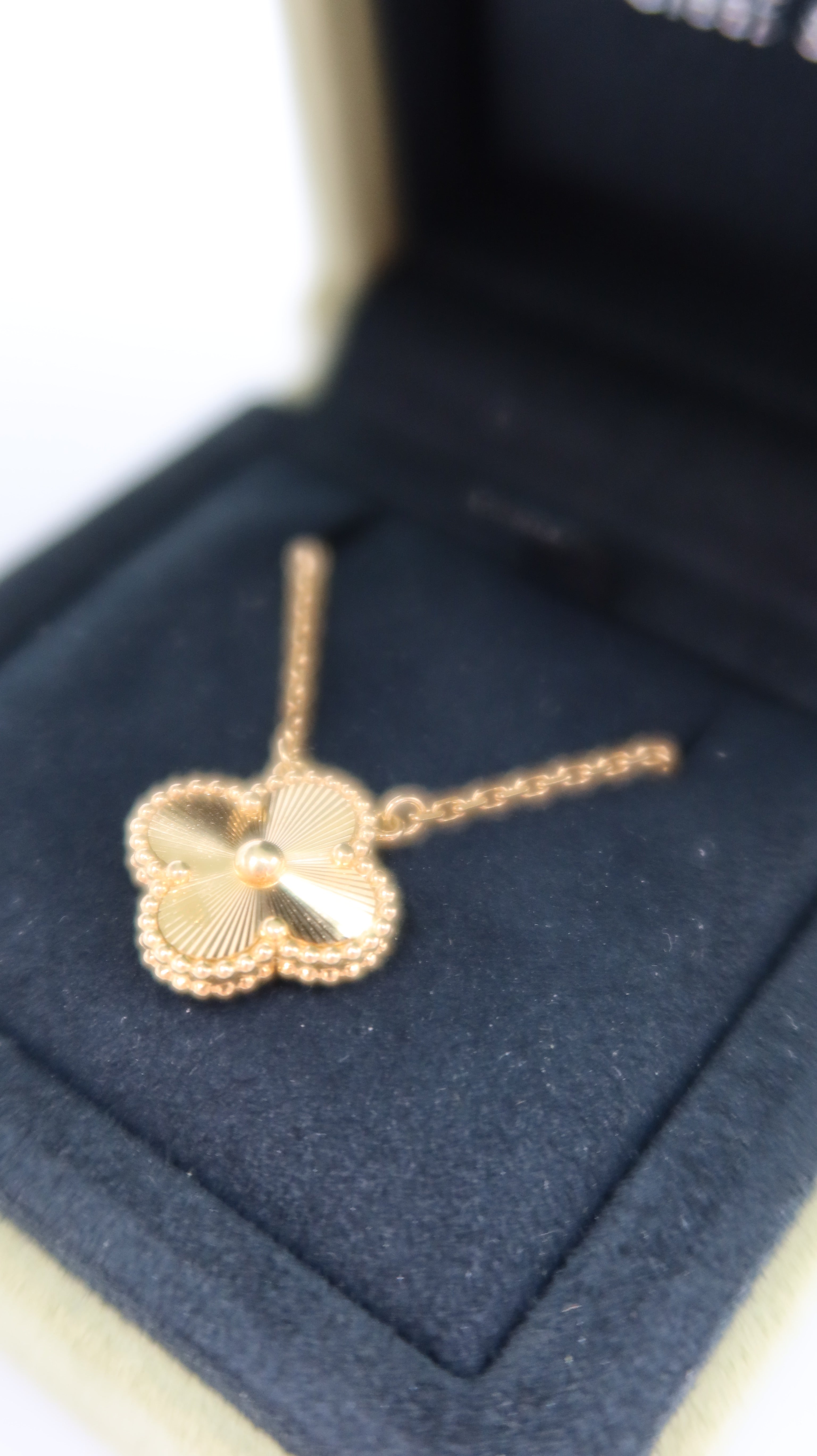 Van Cleef & Arpels Vintage Alhambra Guilloche Necklace (YG)