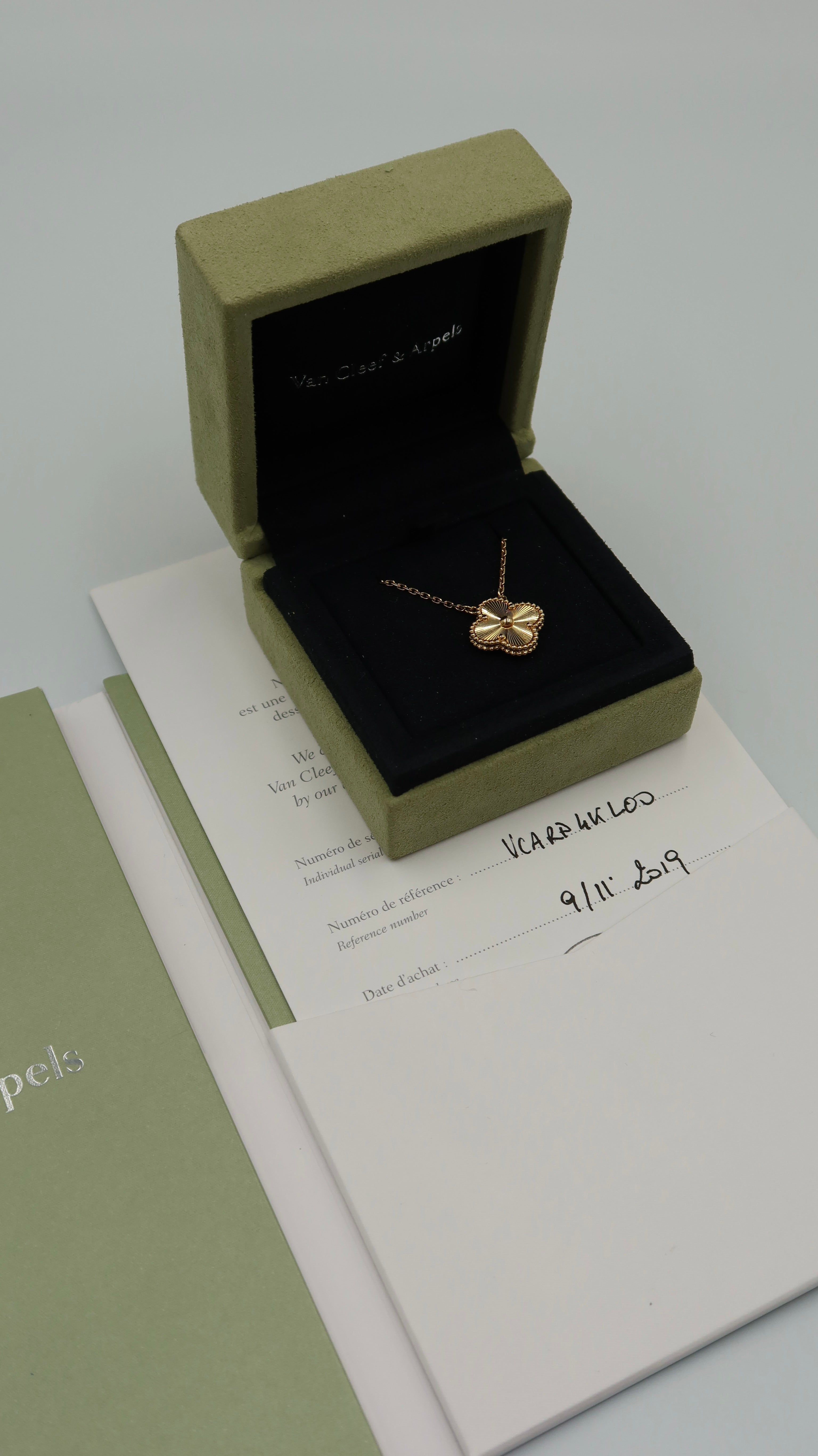 Van Cleef & Arpels Vintage Alhambra Guilloche Necklace (YG)