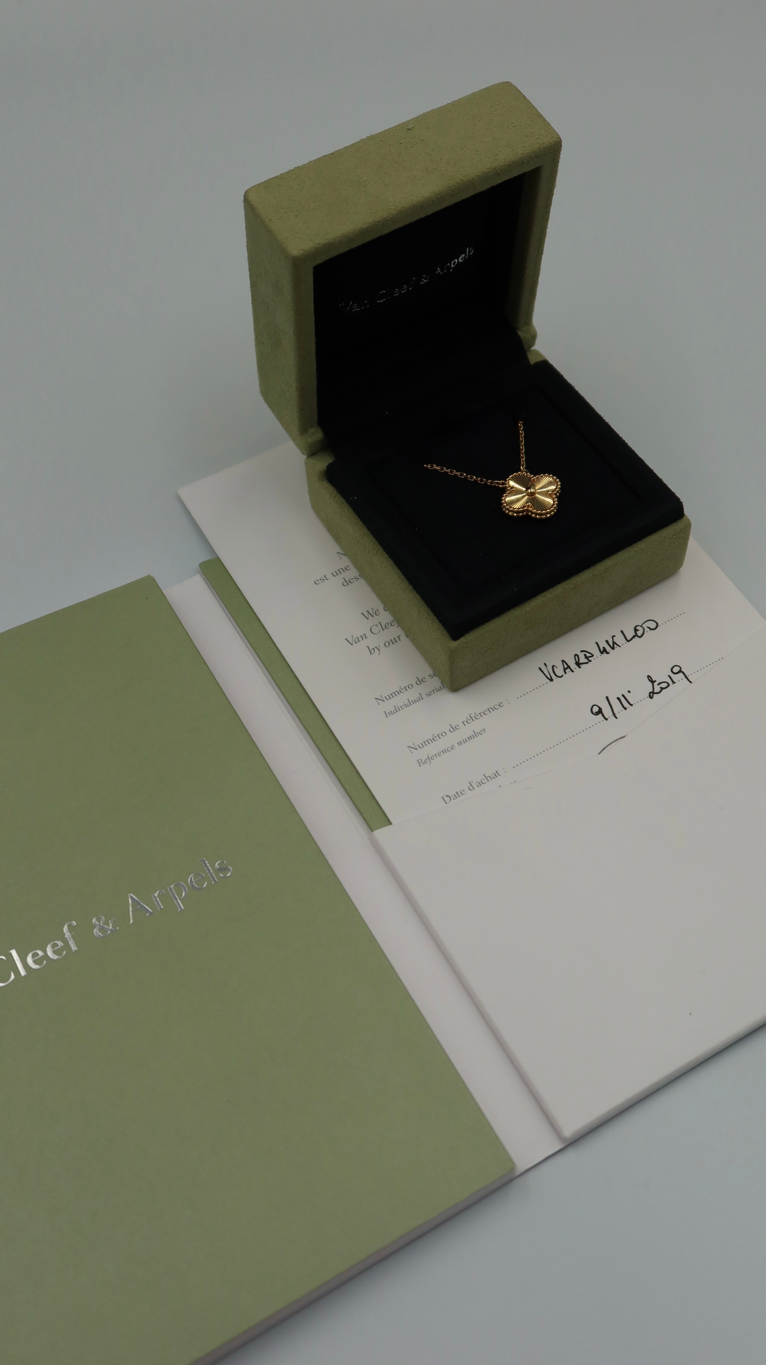Van Cleef & Arpels Vintage Alhambra Guilloche Necklace (YG)