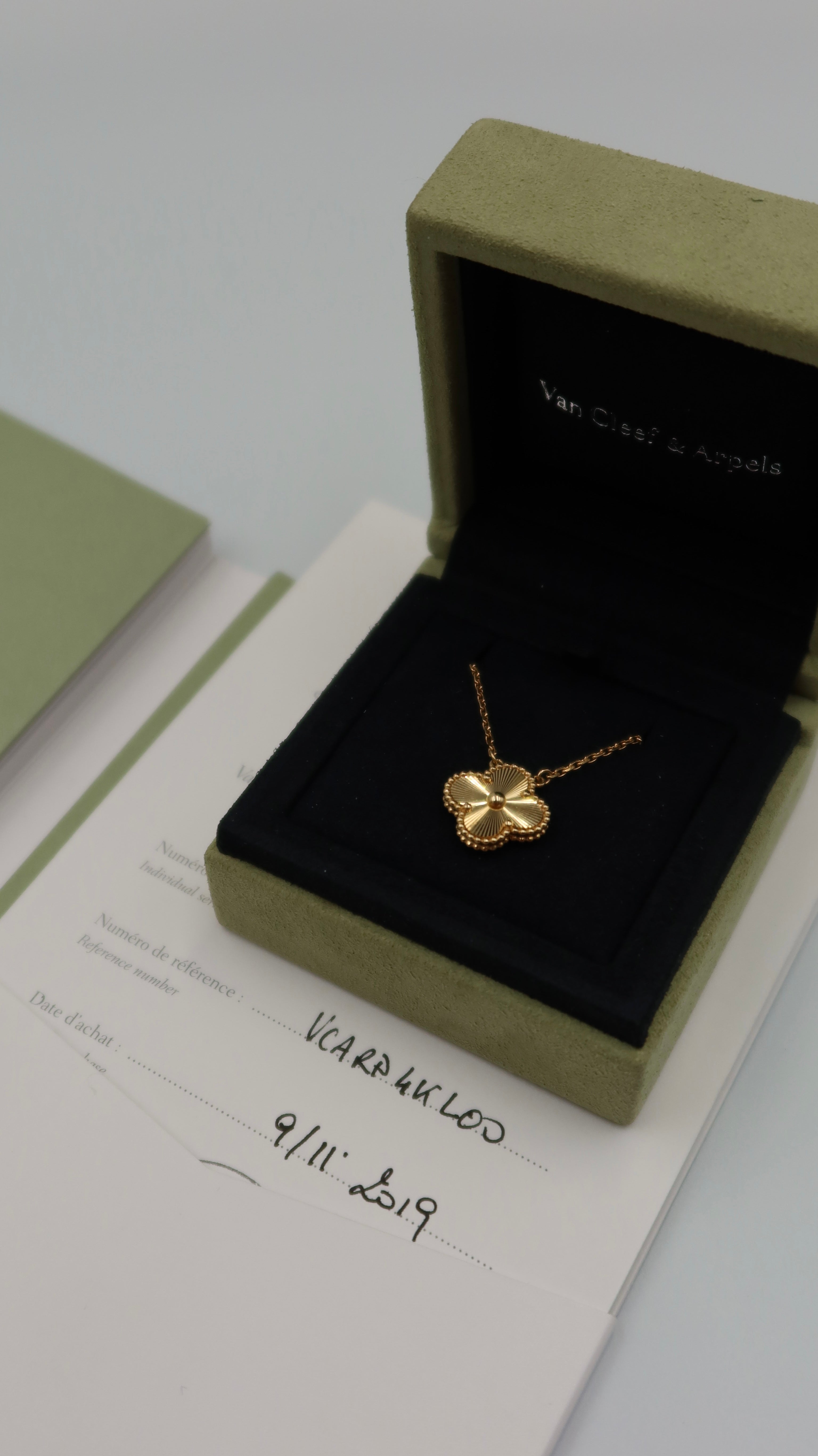 Van Cleef & Arpels Vintage Alhambra Guilloche Necklace (YG)
