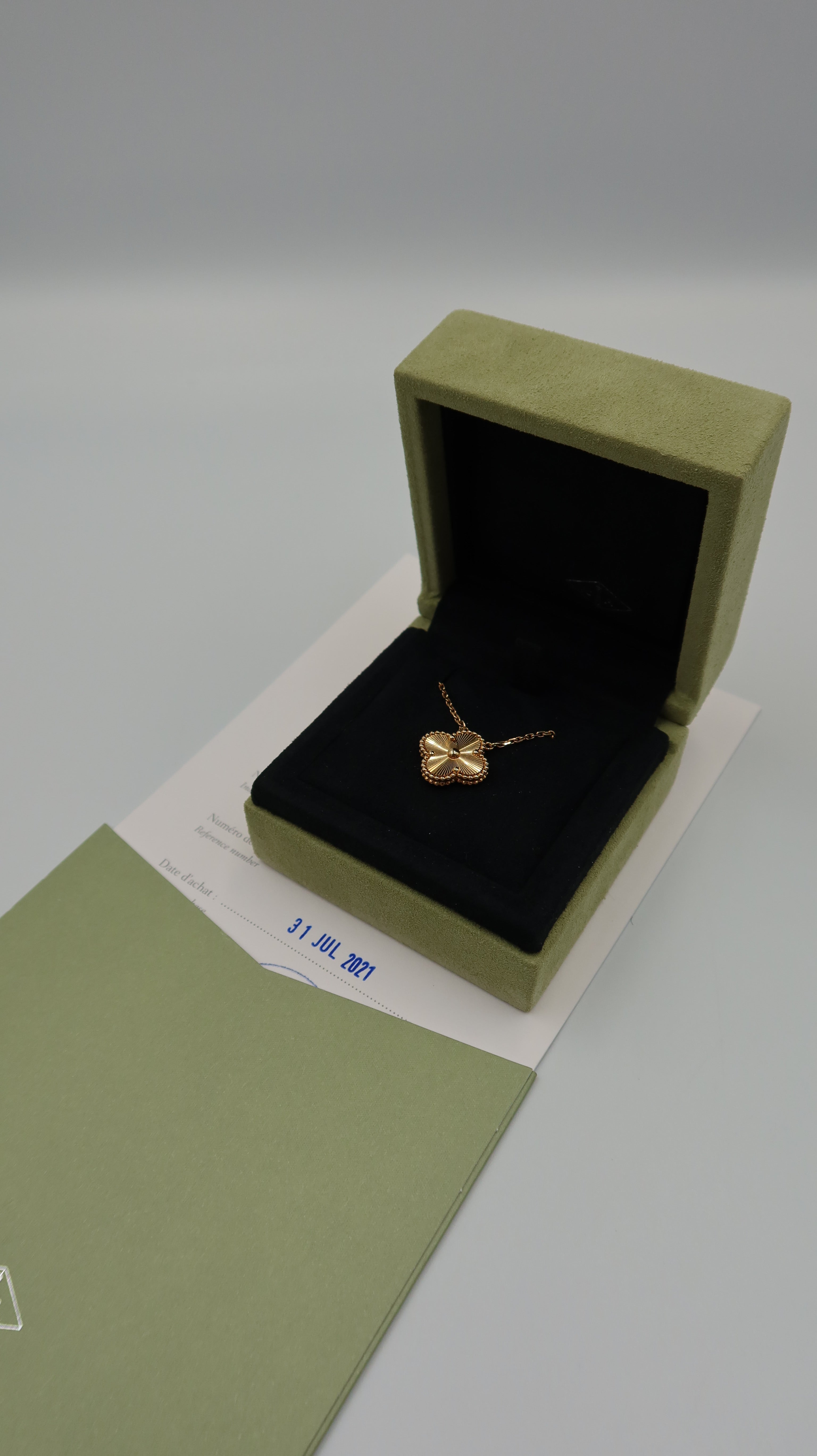 Van Cleef & Arpels Vintage Alhambra Guilloche Necklace (YG)