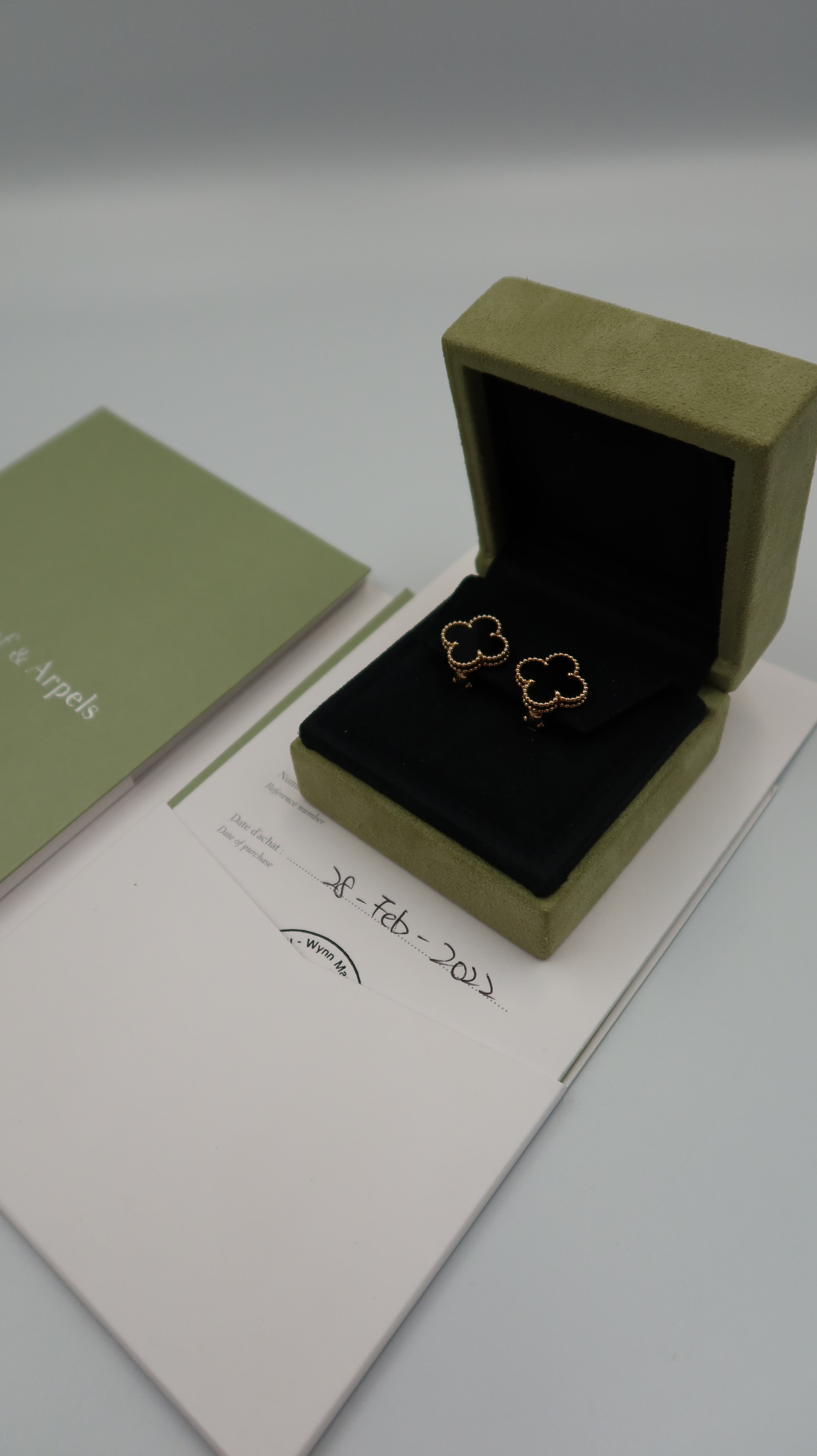Van Cleef & Arpels Vintage Alhambra Onyx Earrings (YG)