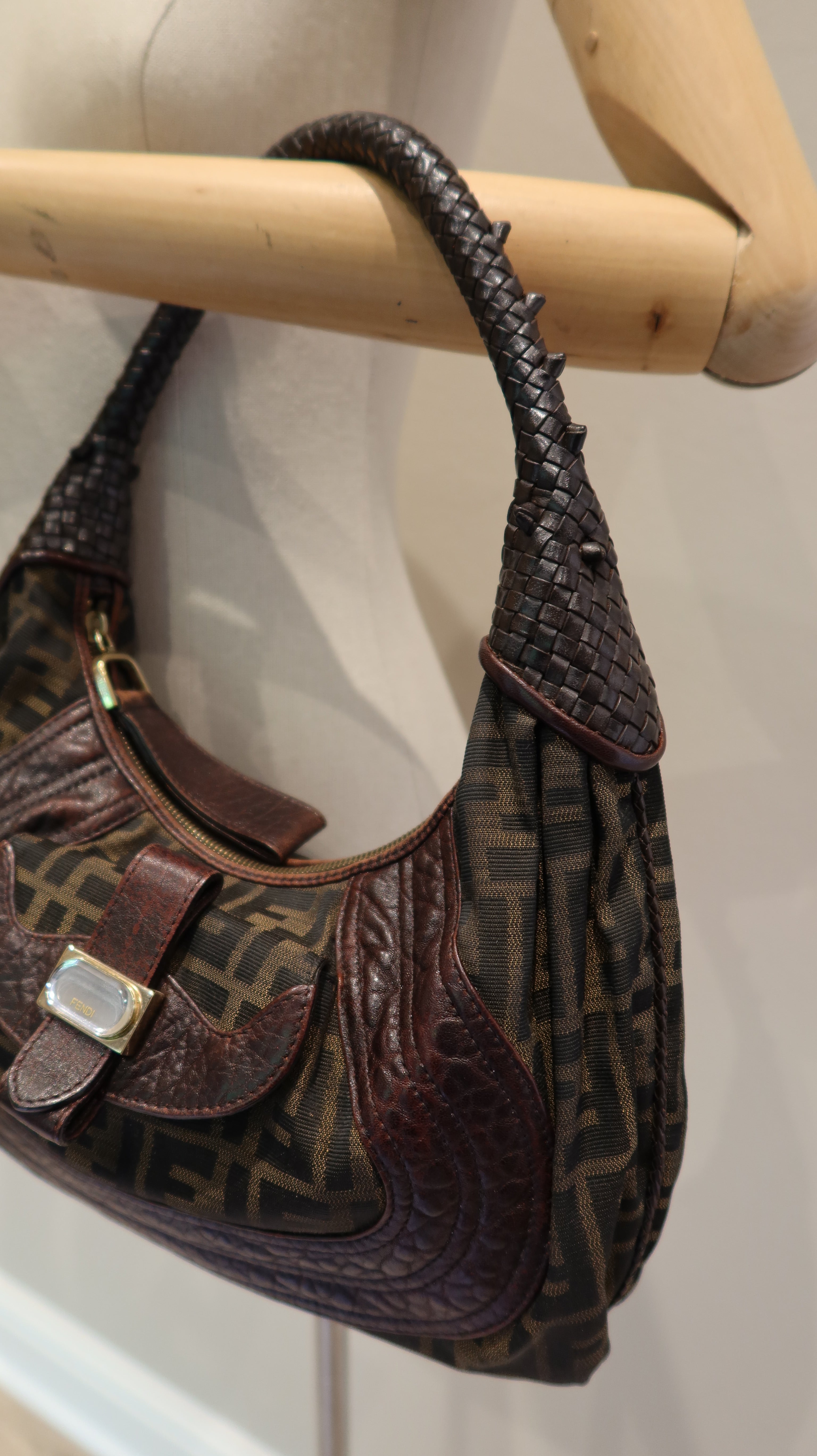 Fendi Zucca Spy Hobo Bag