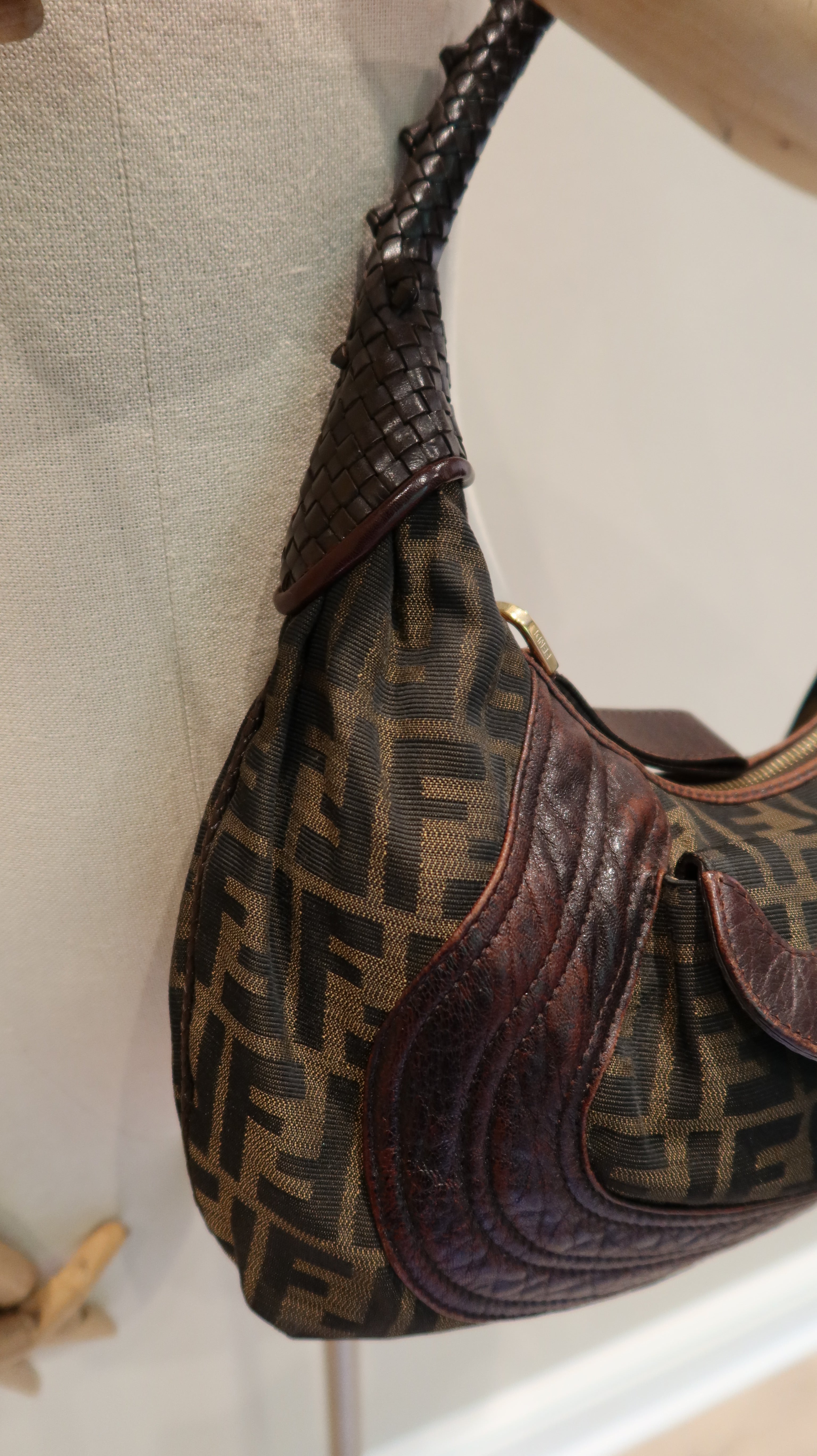 Fendi Zucca Spy Hobo Bag