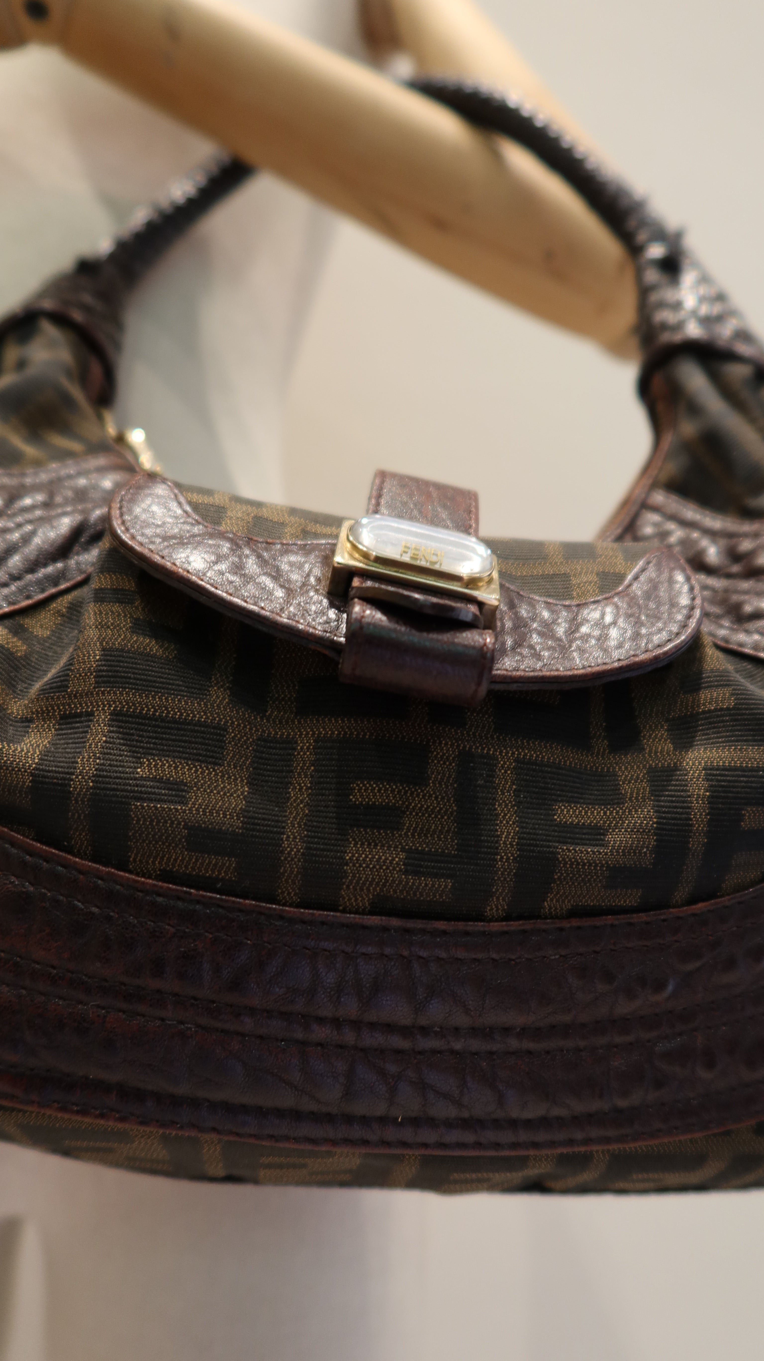 Fendi Zucca Spy Hobo Bag