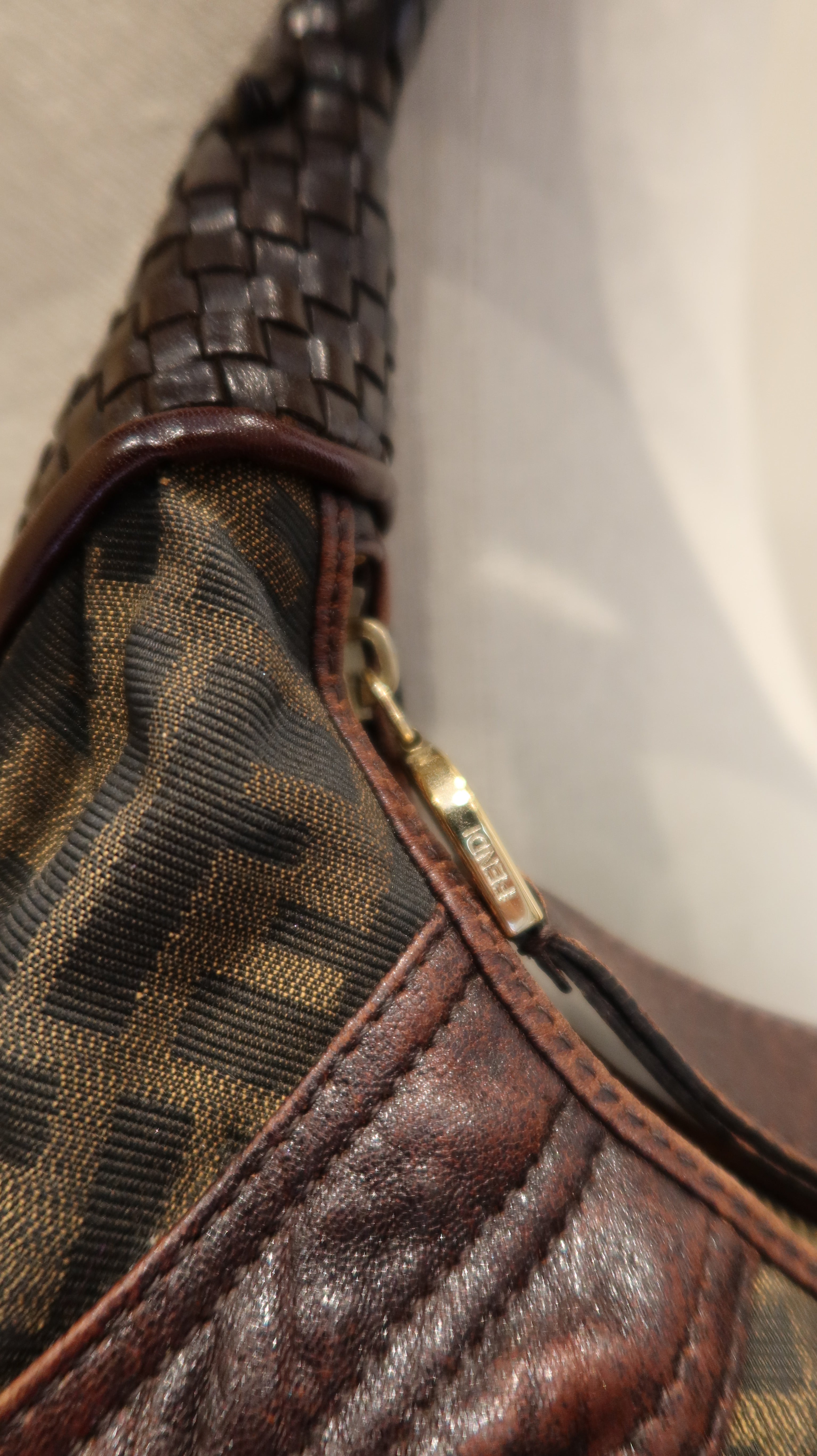 Fendi Zucca Spy Hobo Bag