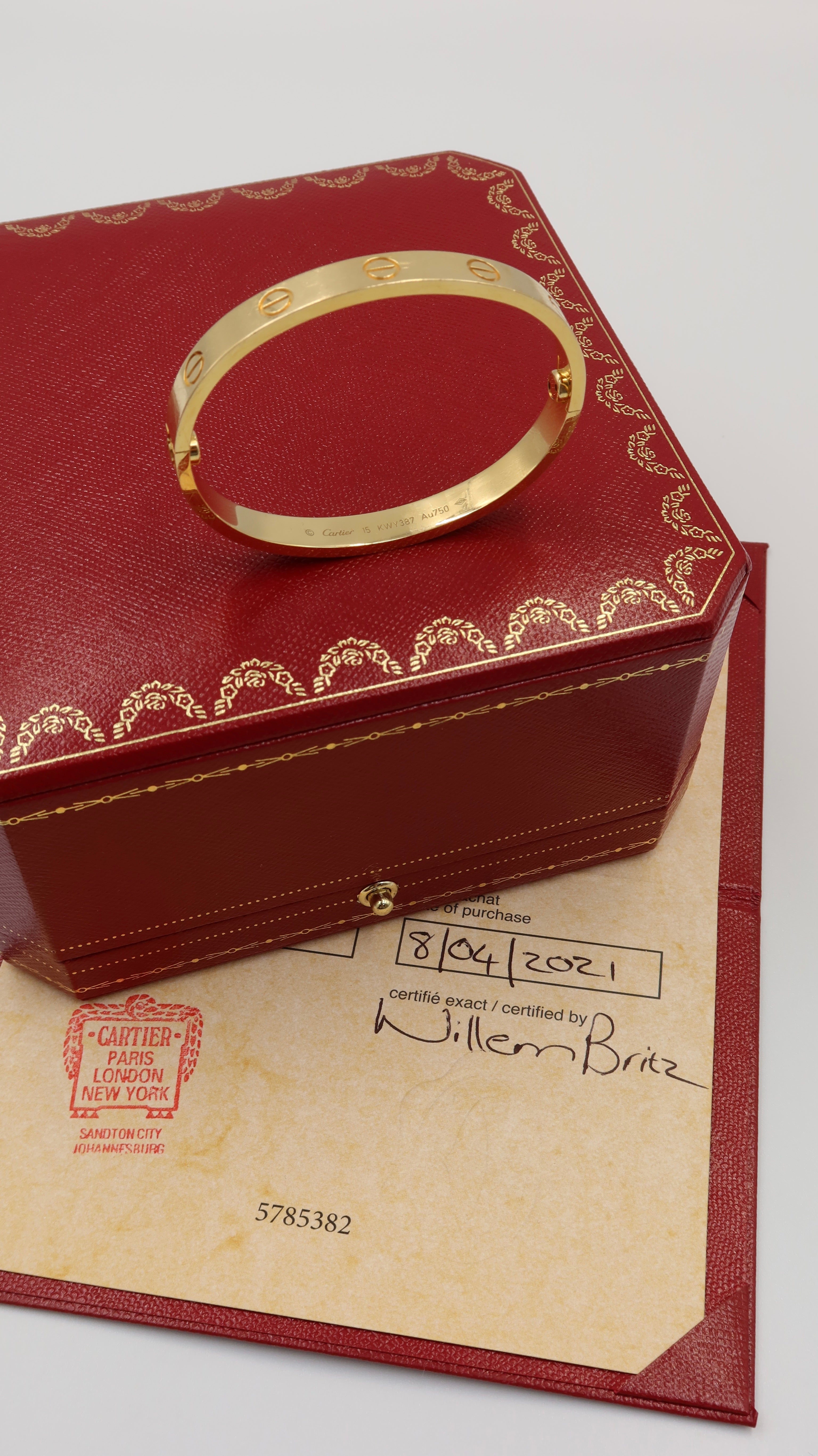 Cartier Love Bracelet (15/YG/*FULL SET*)