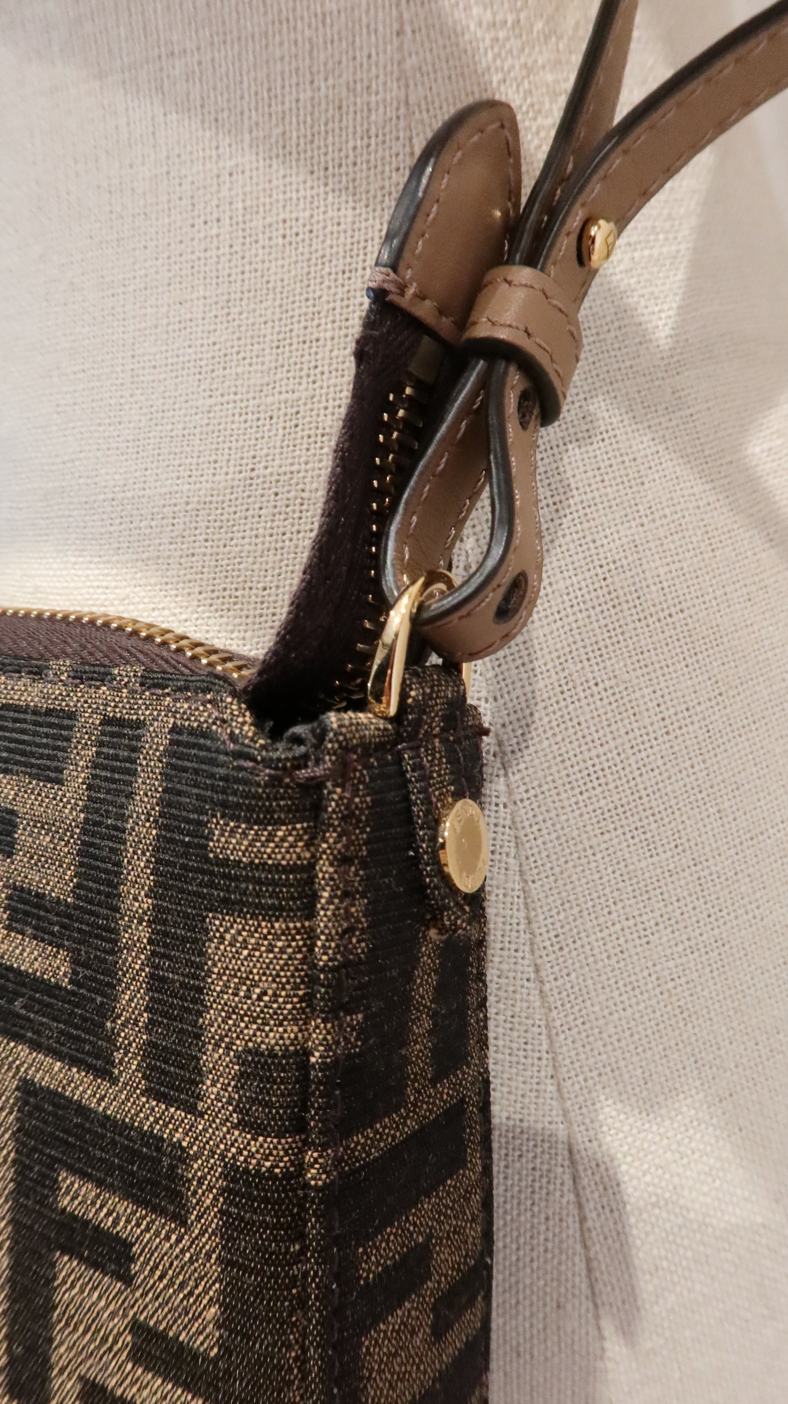Fendi Baguette Pouch Clutch with Chain