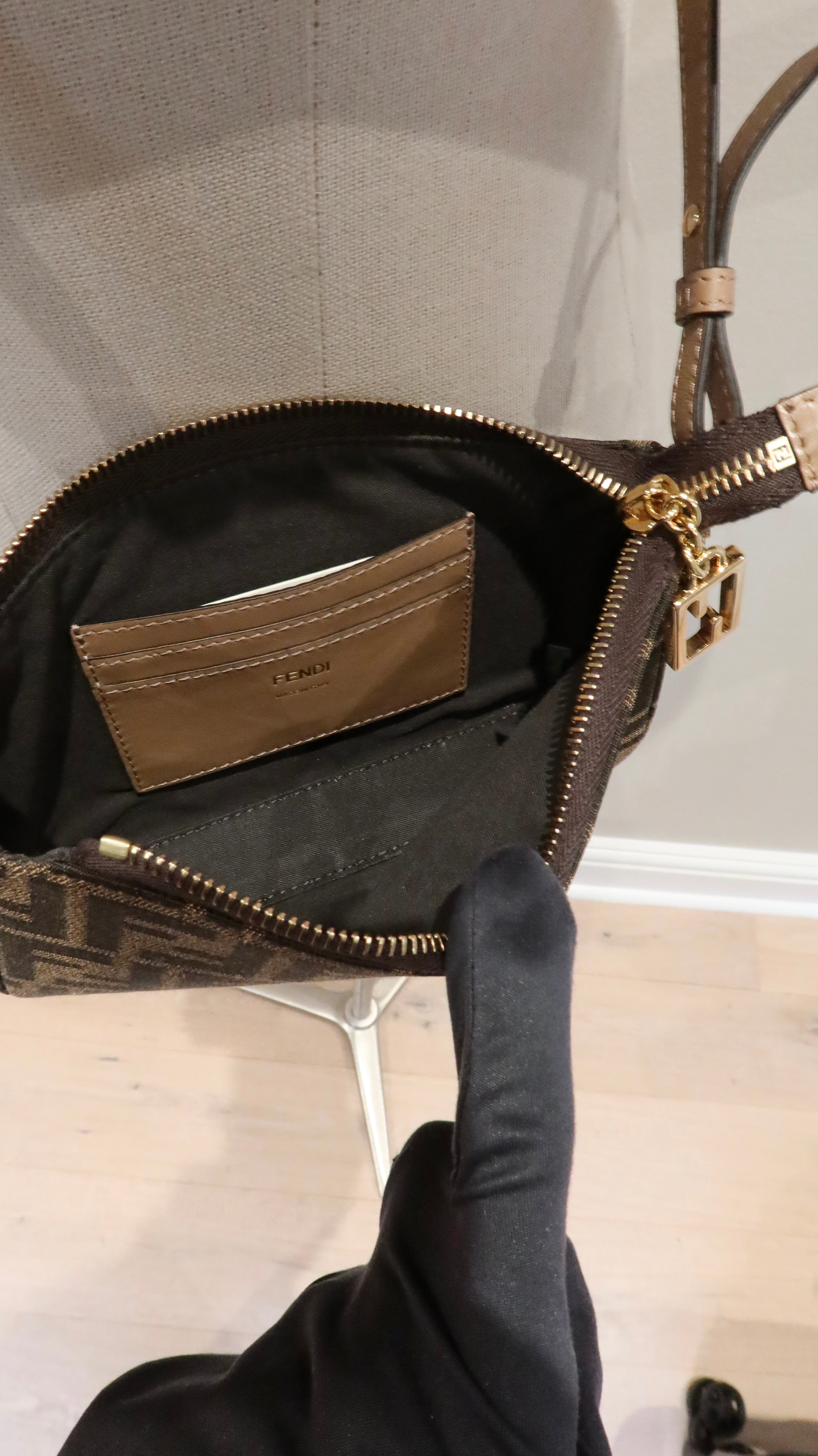 Fendi Baguette Pouch Clutch with Chain