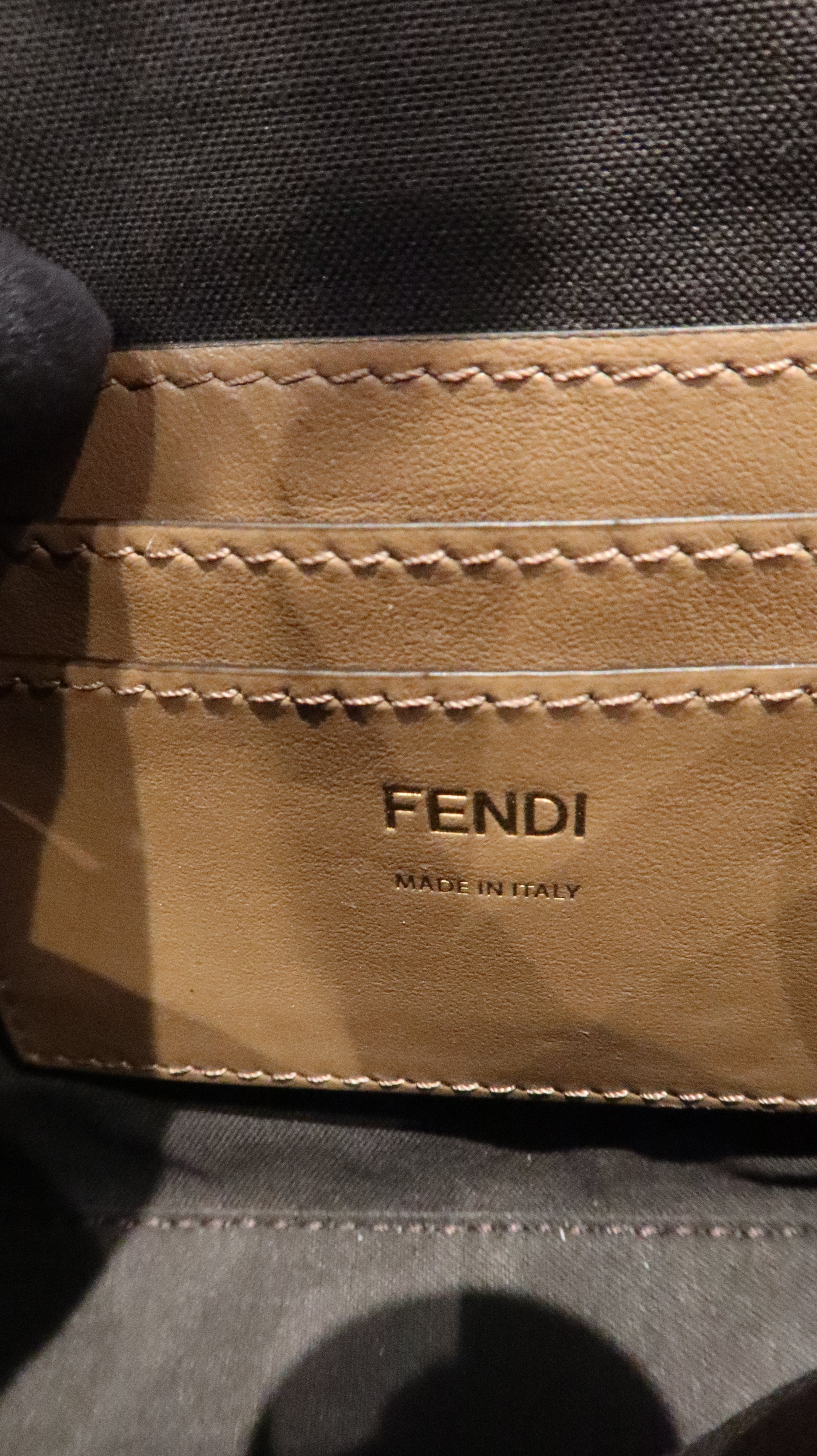 Fendi Baguette Pouch Clutch with Chain
