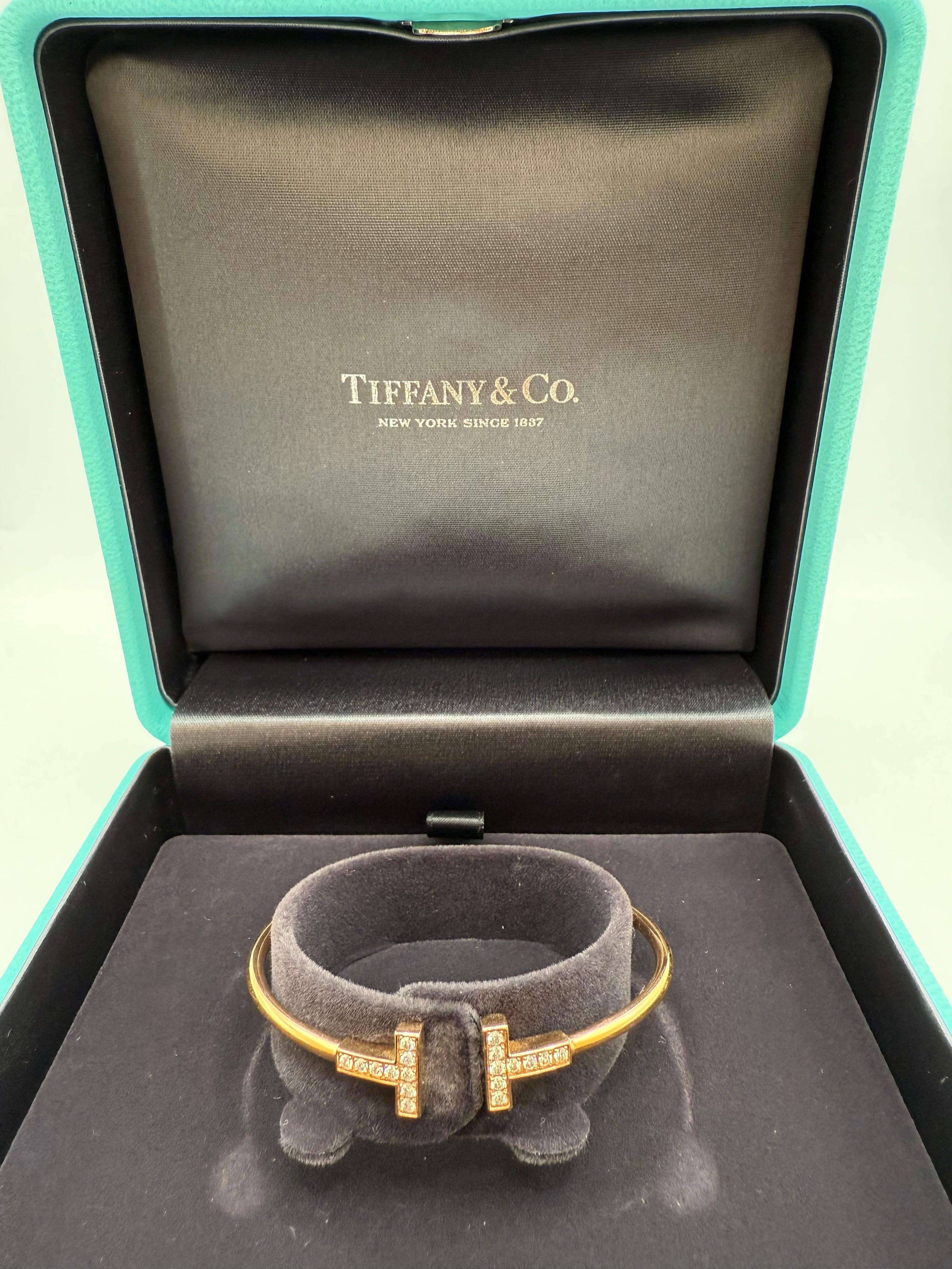 Tiffany & Co. Tiffany T Bracelet (18KYG/Diamonds)