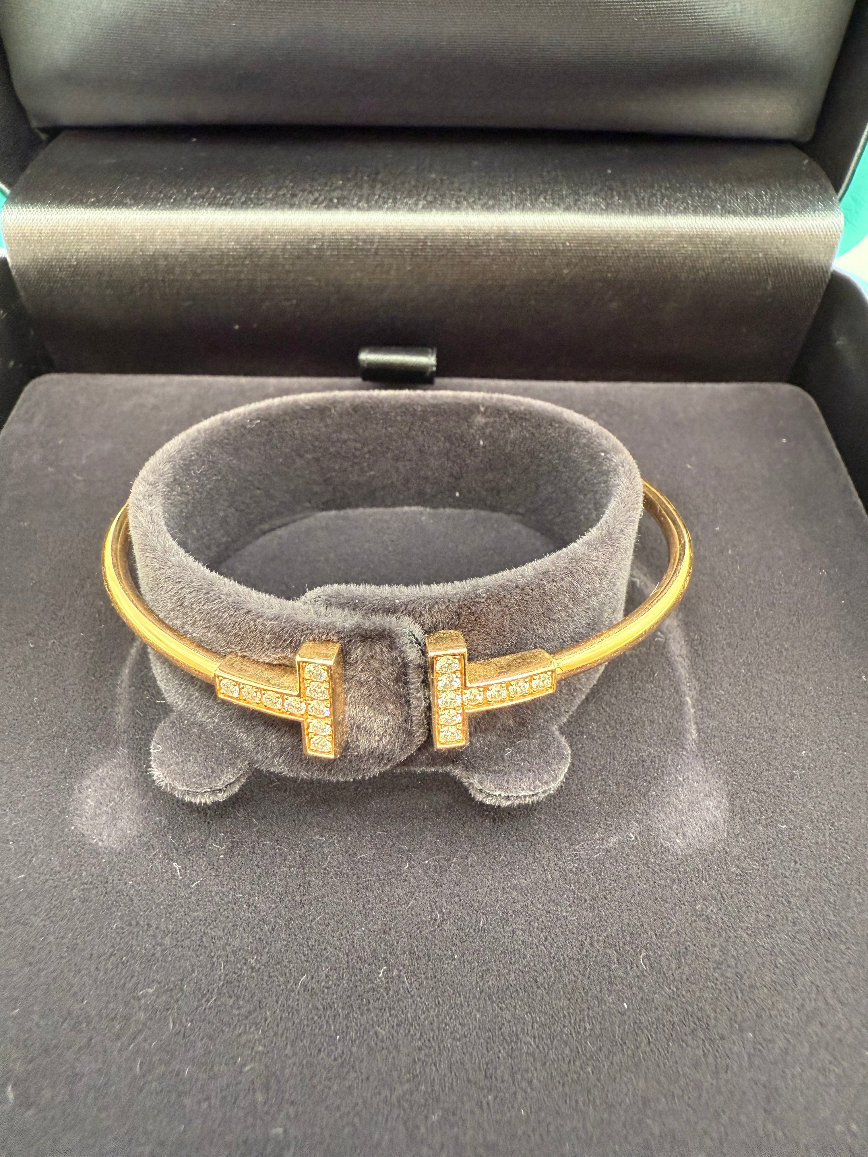 Tiffany & Co. Tiffany T Bracelet (18KYG/Diamonds)