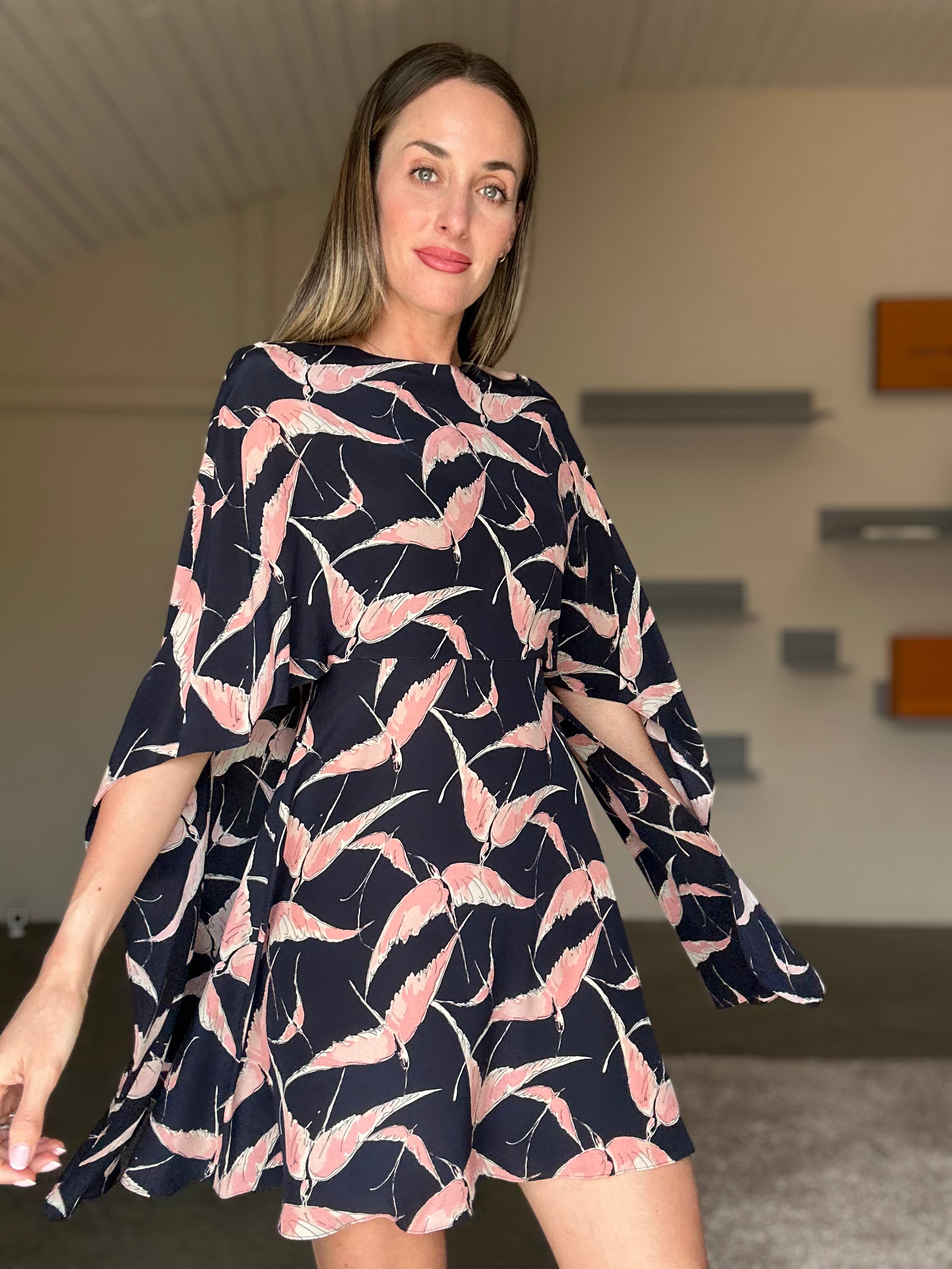 Valentino Silk Swallow Dress (Small)