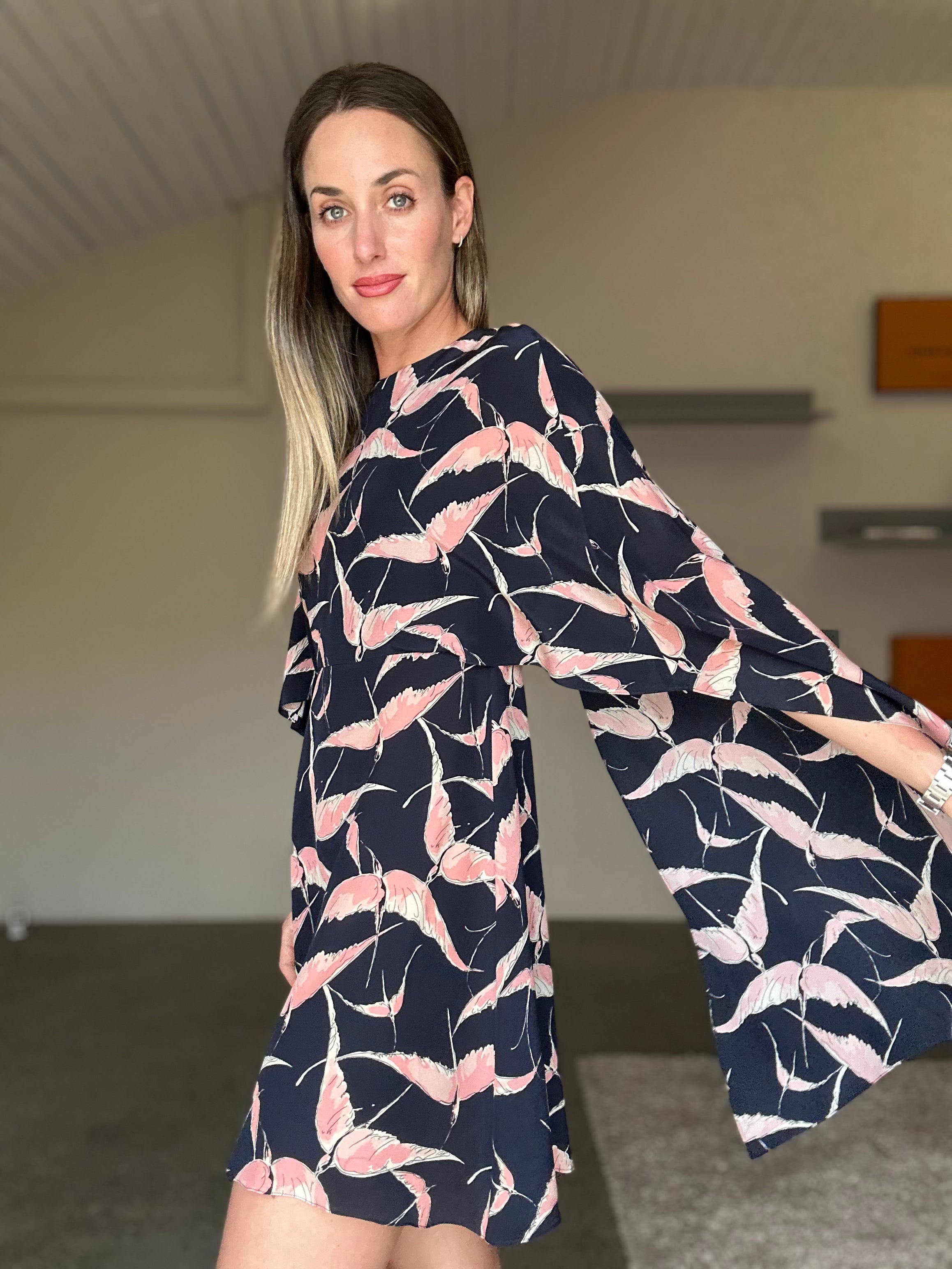 Valentino Silk Swallow Dress (Small)