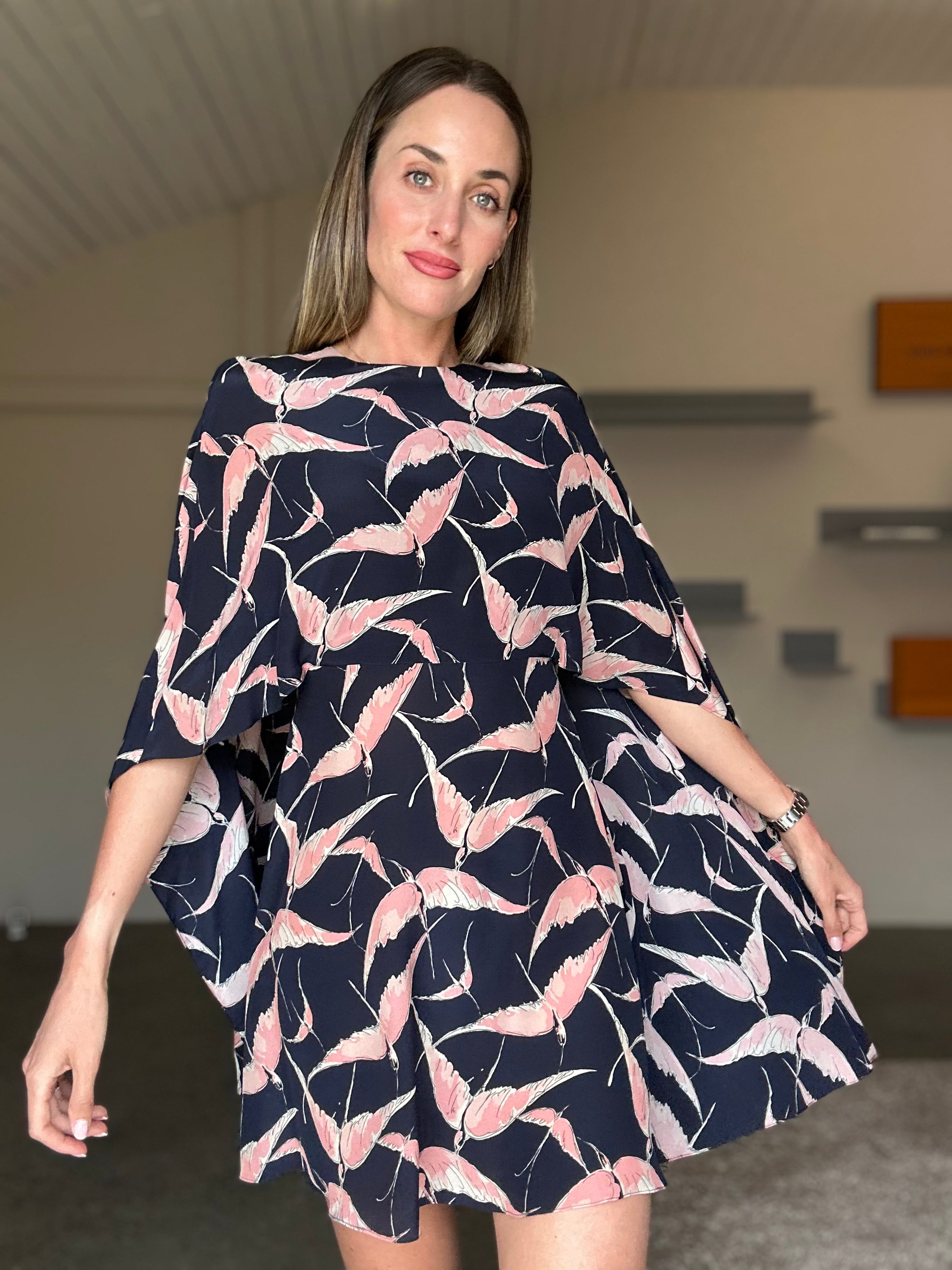 Valentino Silk Swallow Dress (Small)