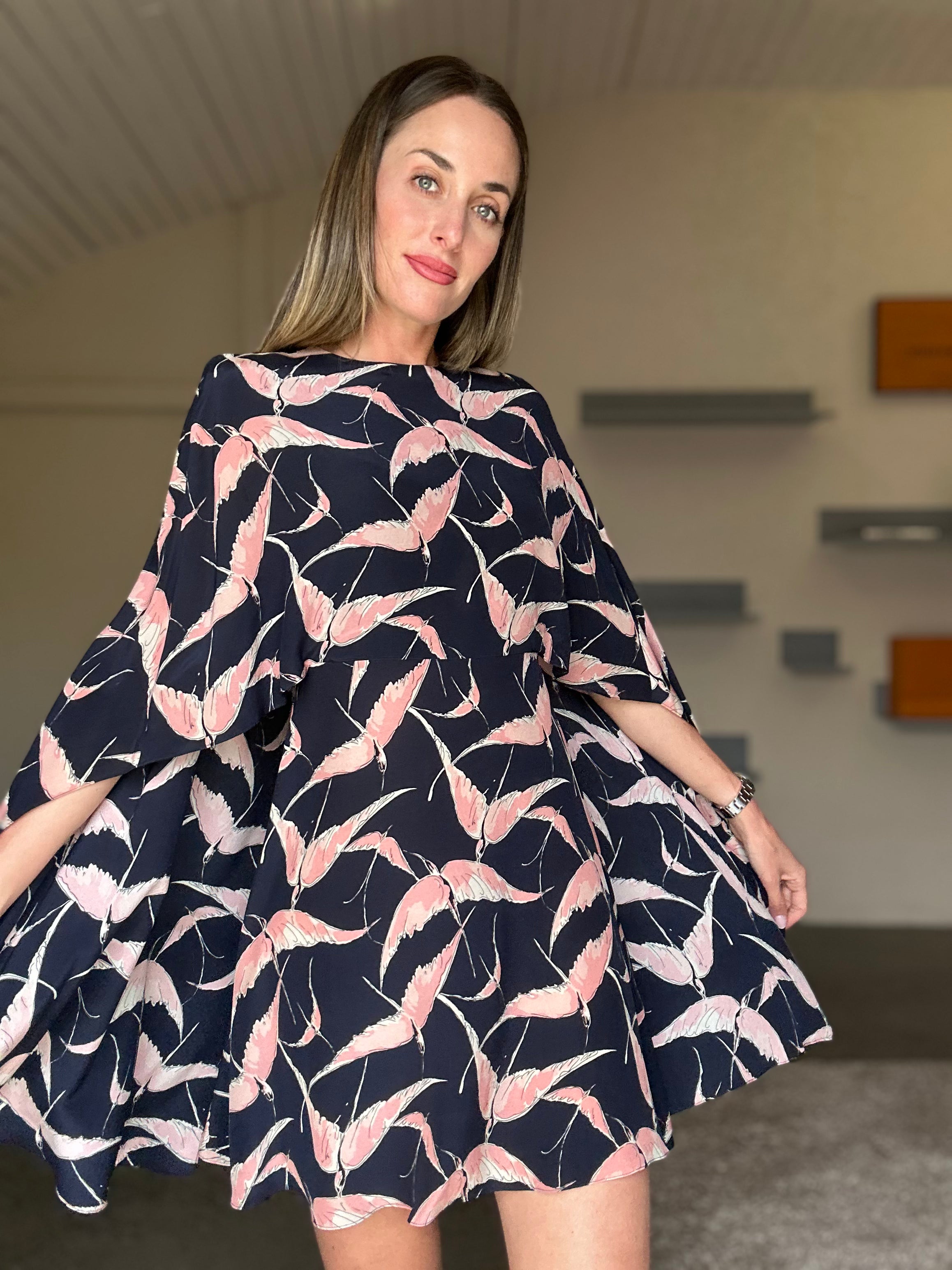 Valentino Silk Swallow Dress (Small)