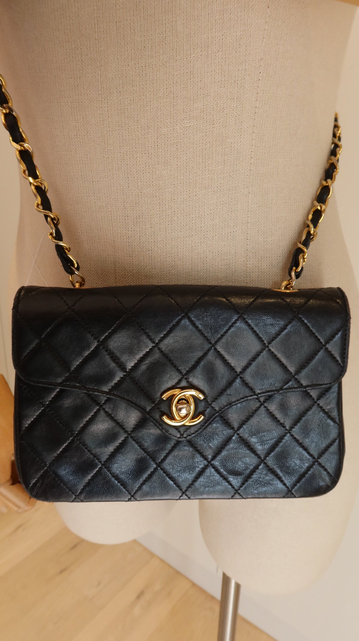 Chanel Vintage Dipped-Flap Mini Bag