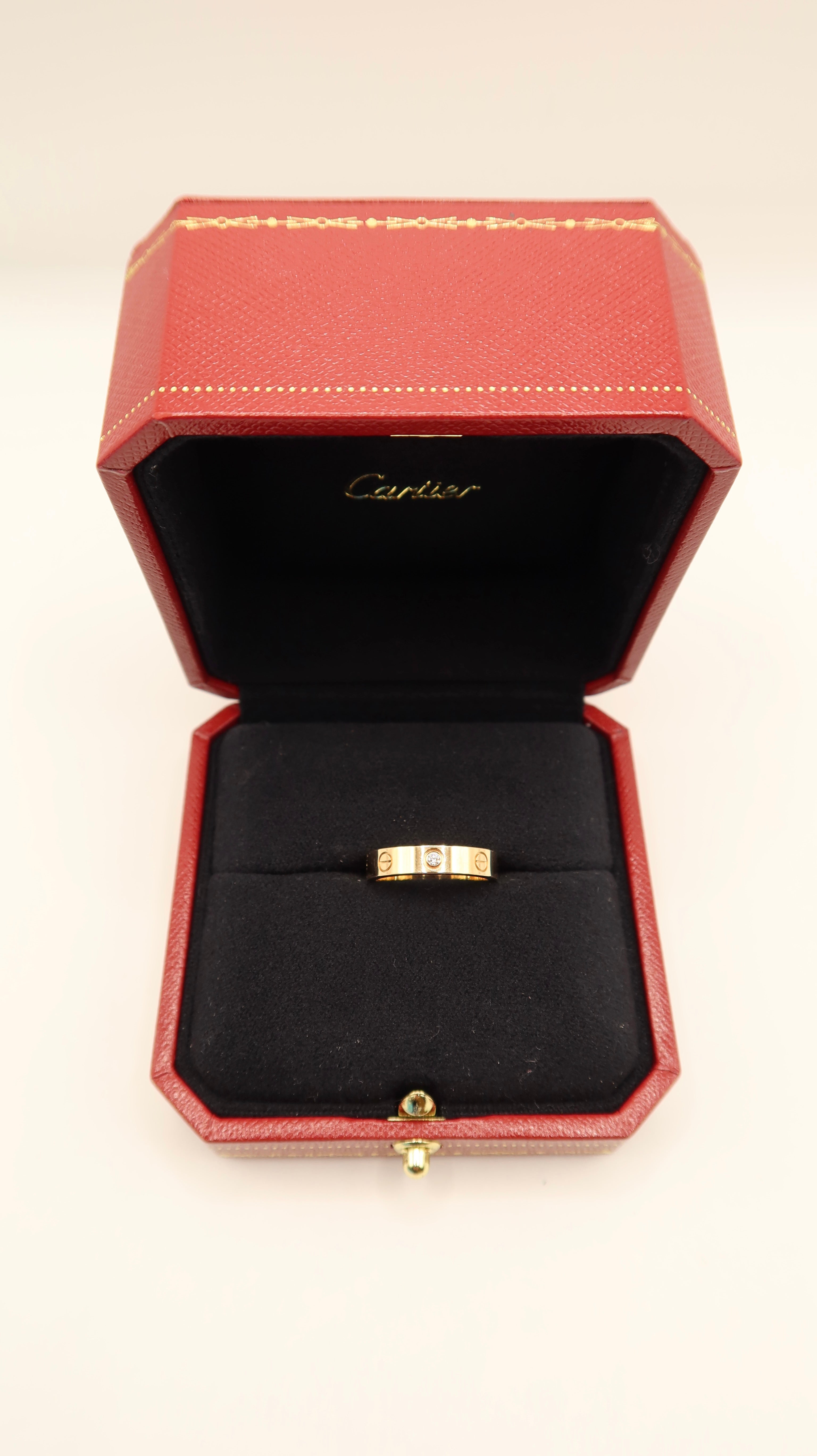 Cartier Mini Love Ring (With Diamond/52/PG)