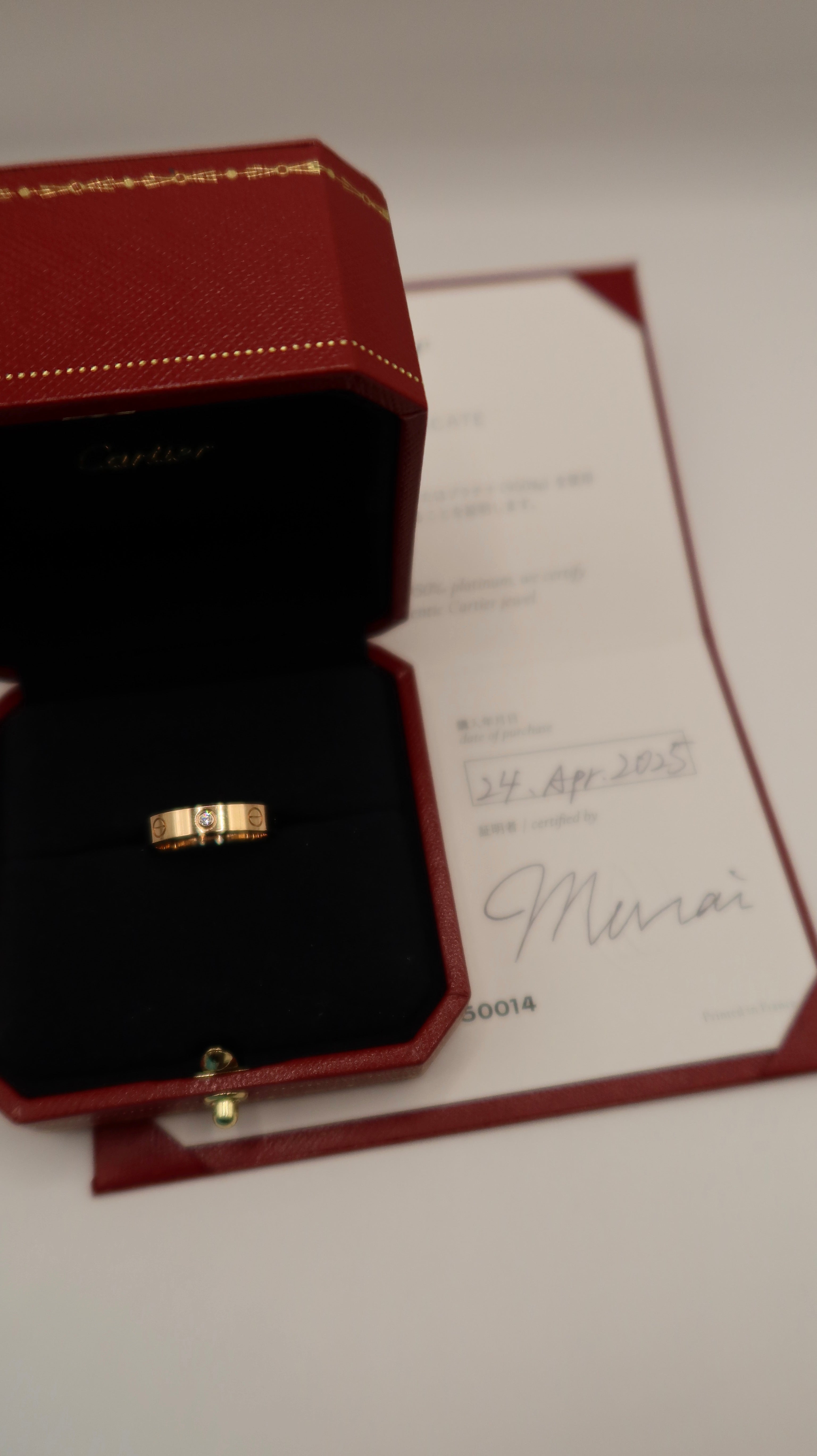 Cartier Mini Love Ring (With Diamond/52/PG)