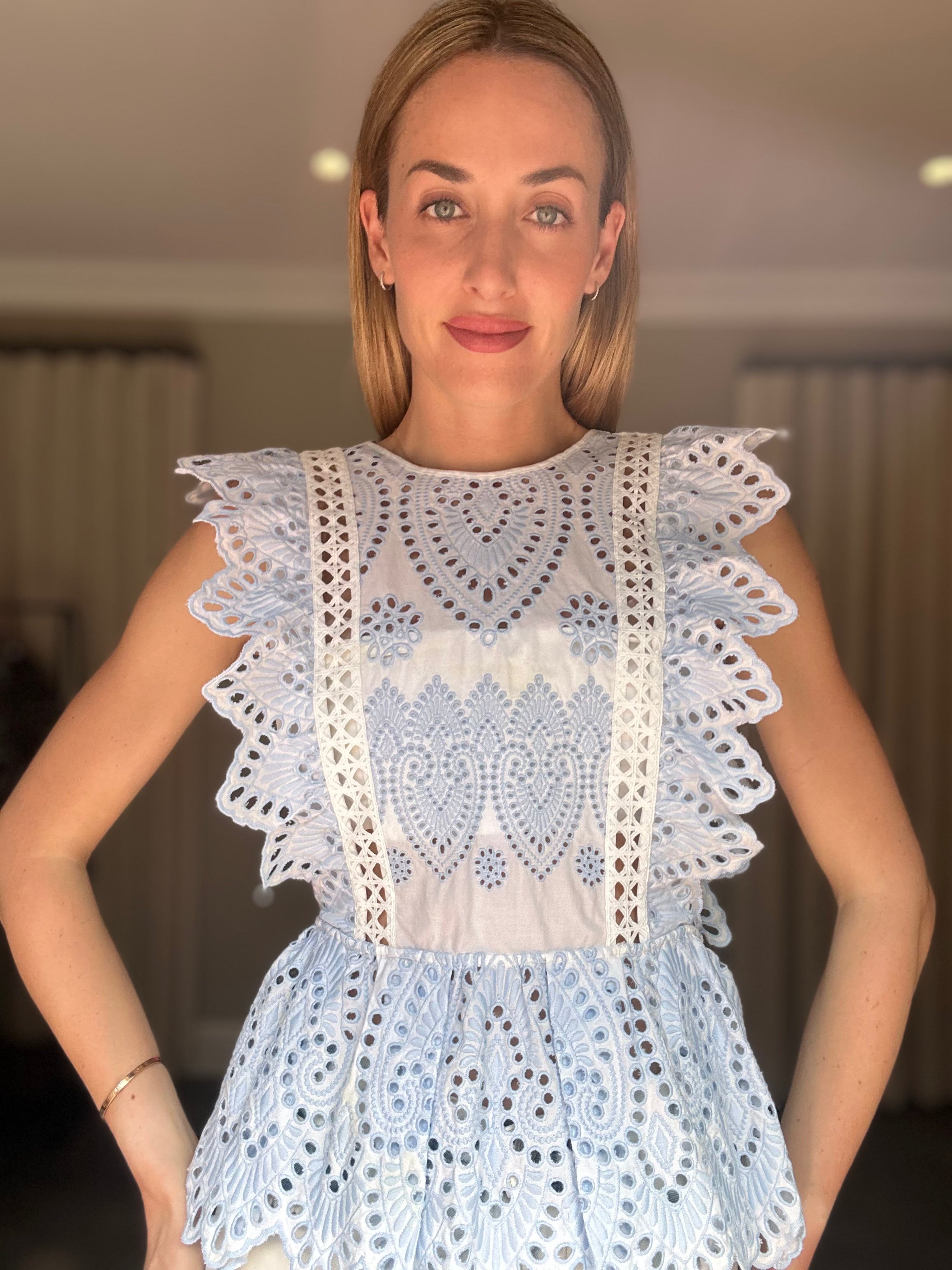Self Portrait Embroidered Frill Top (UK12)
