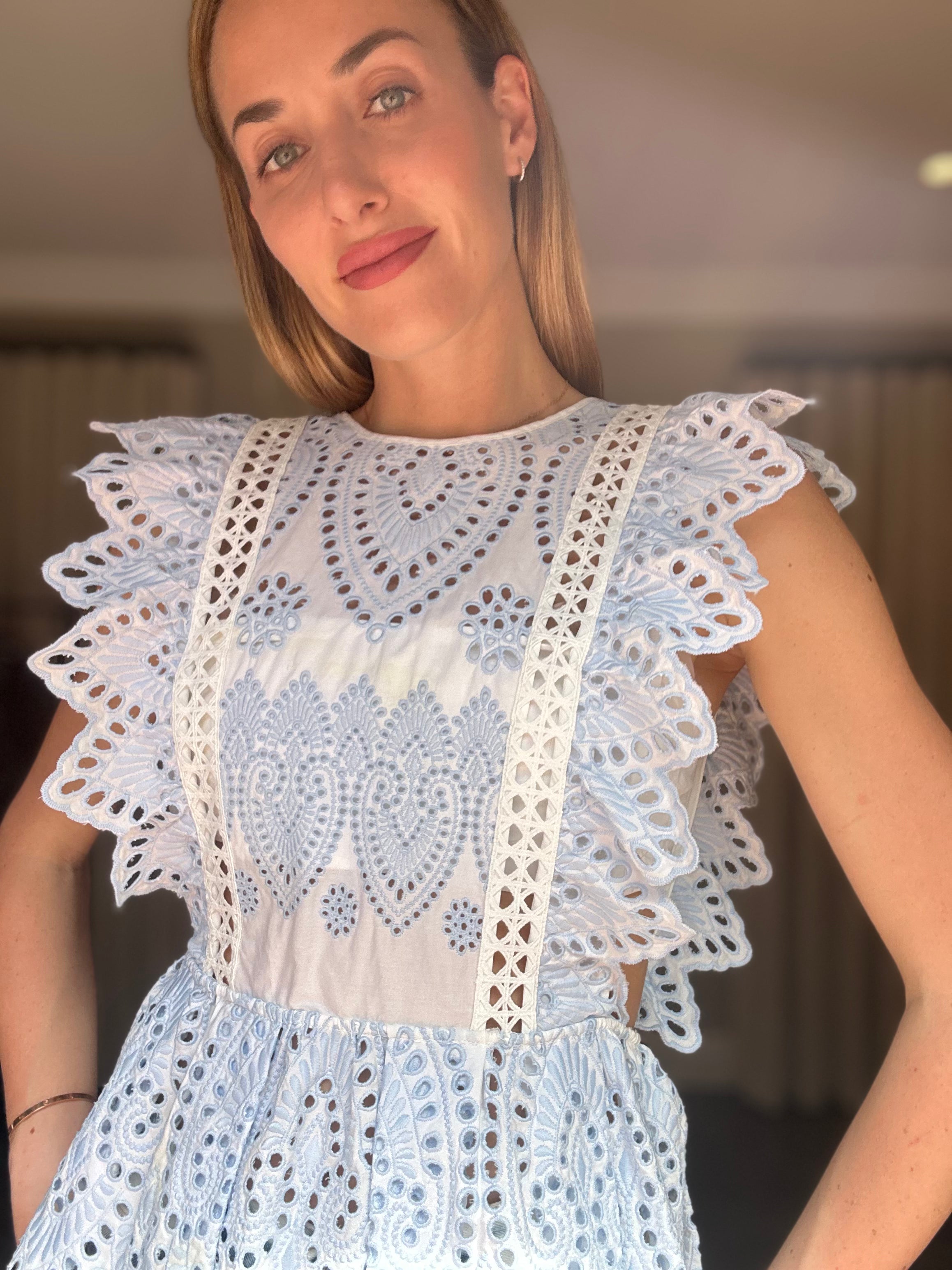 Self Portrait Embroidered Frill Top (UK12)