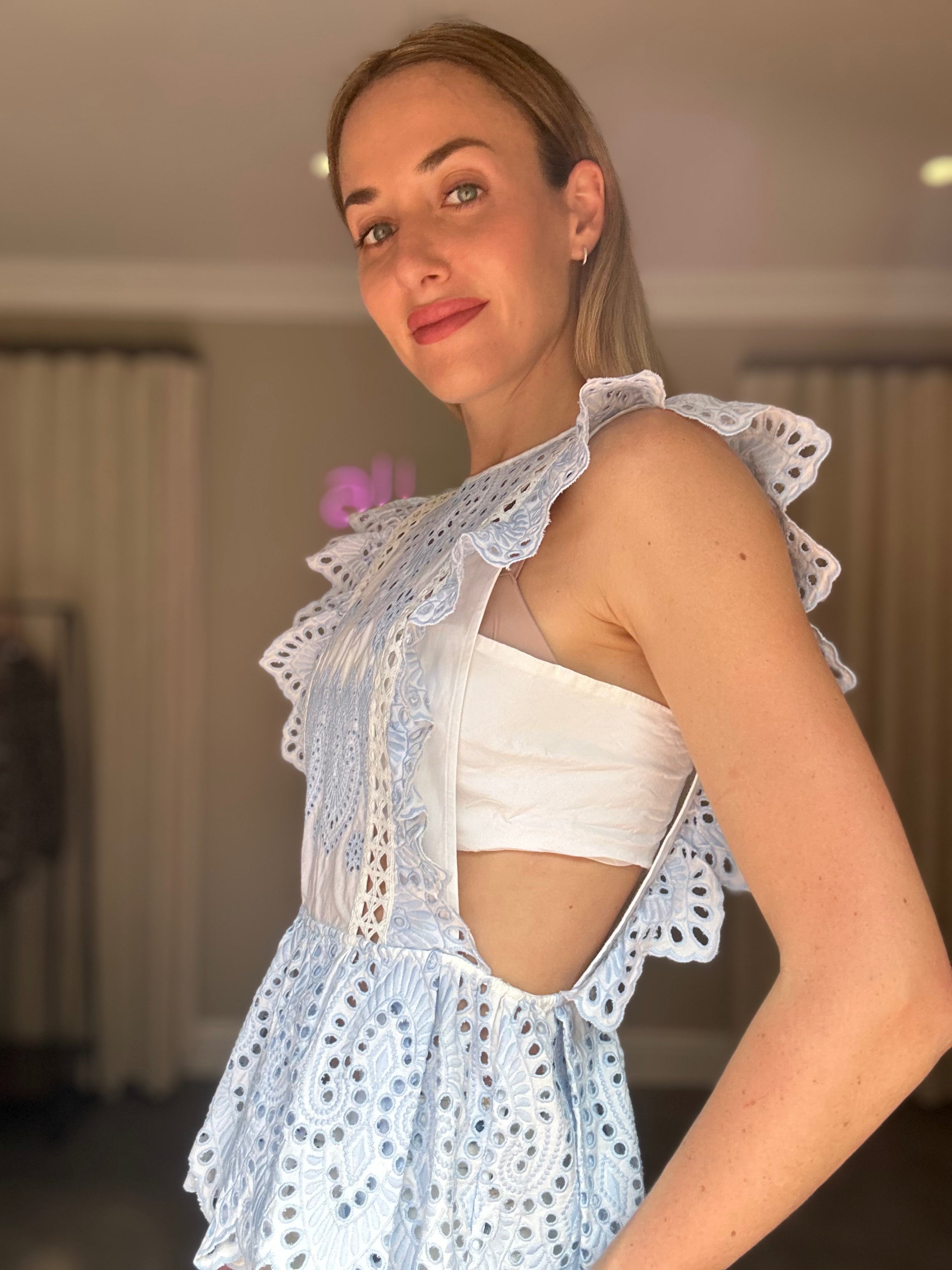 Self Portrait Embroidered Frill Top (UK12)