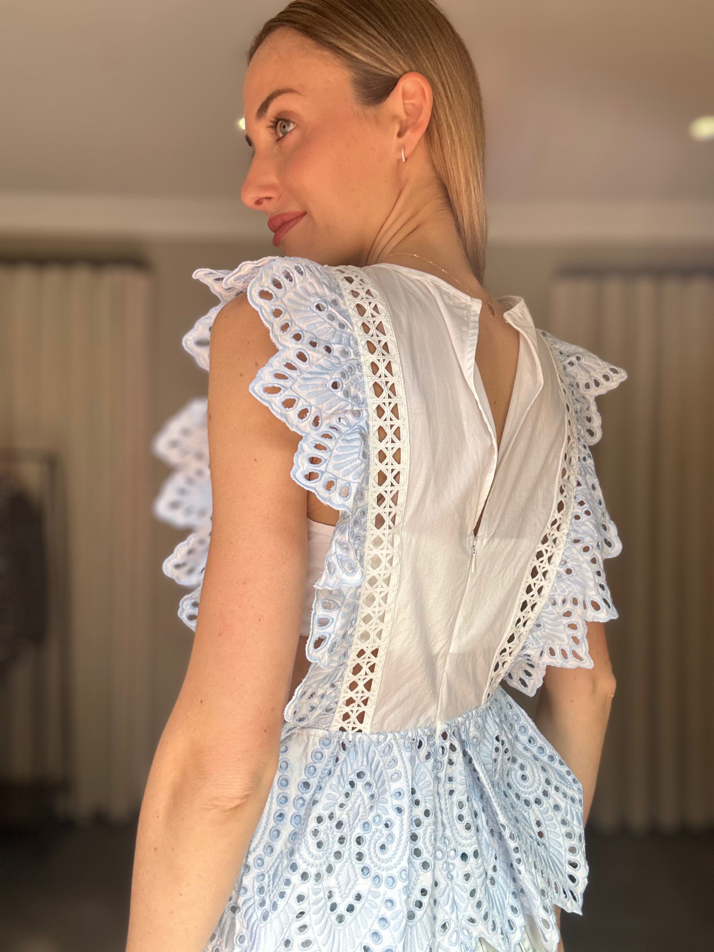 Self Portrait Embroidered Frill Top (UK12)