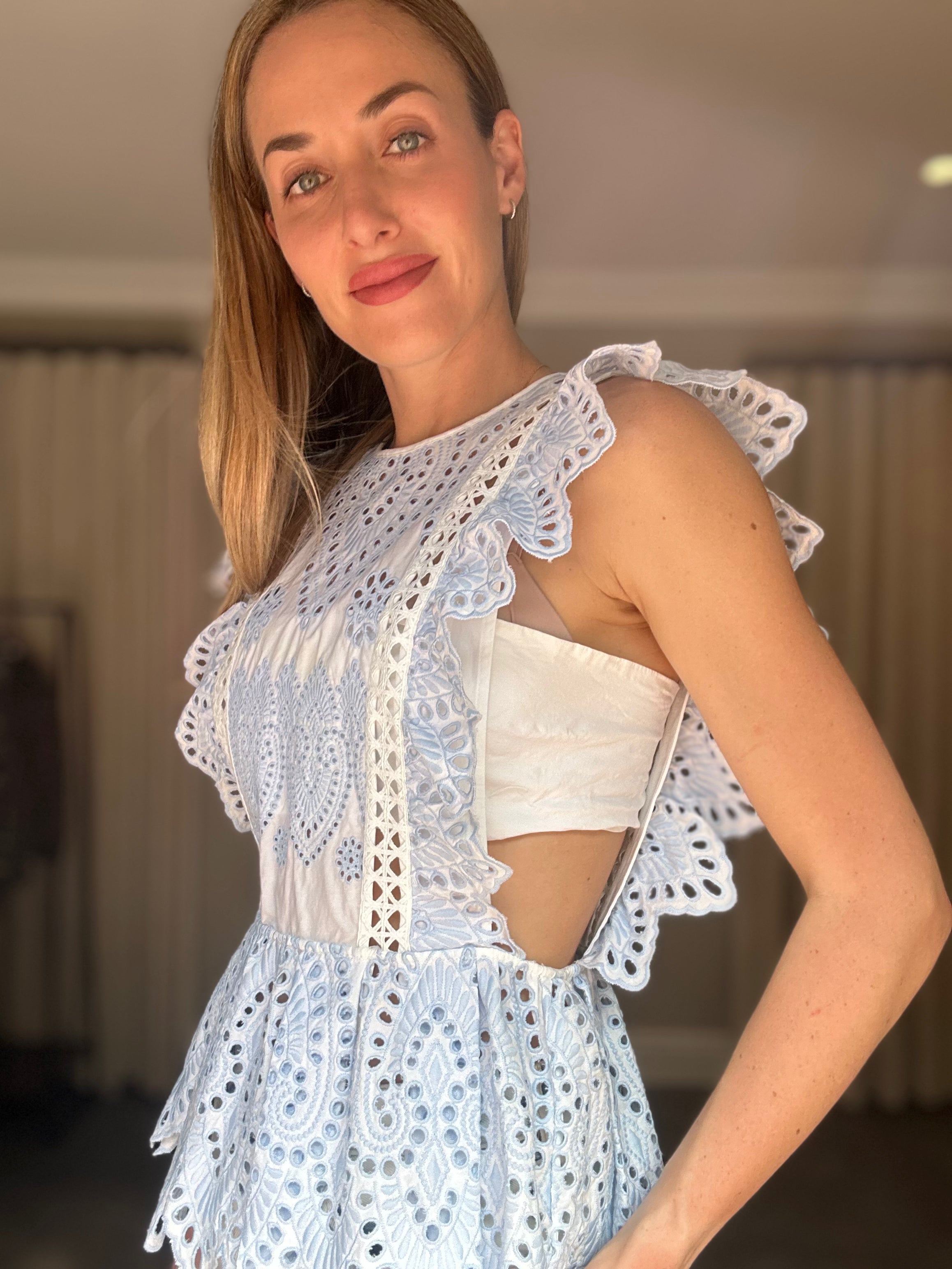 Self Portrait Embroidered Frill Top (UK12)
