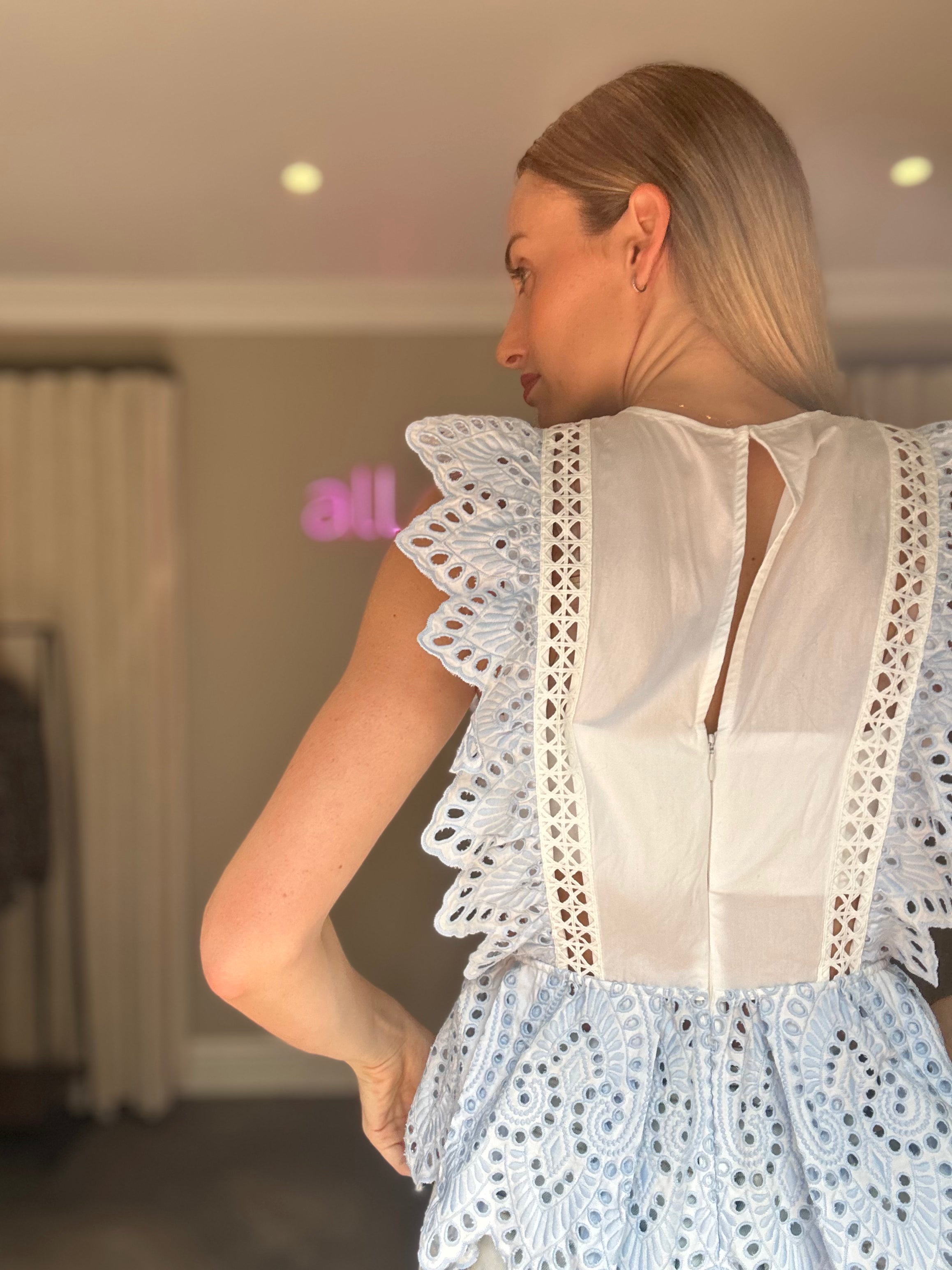 Self Portrait Embroidered Frill Top (UK12)