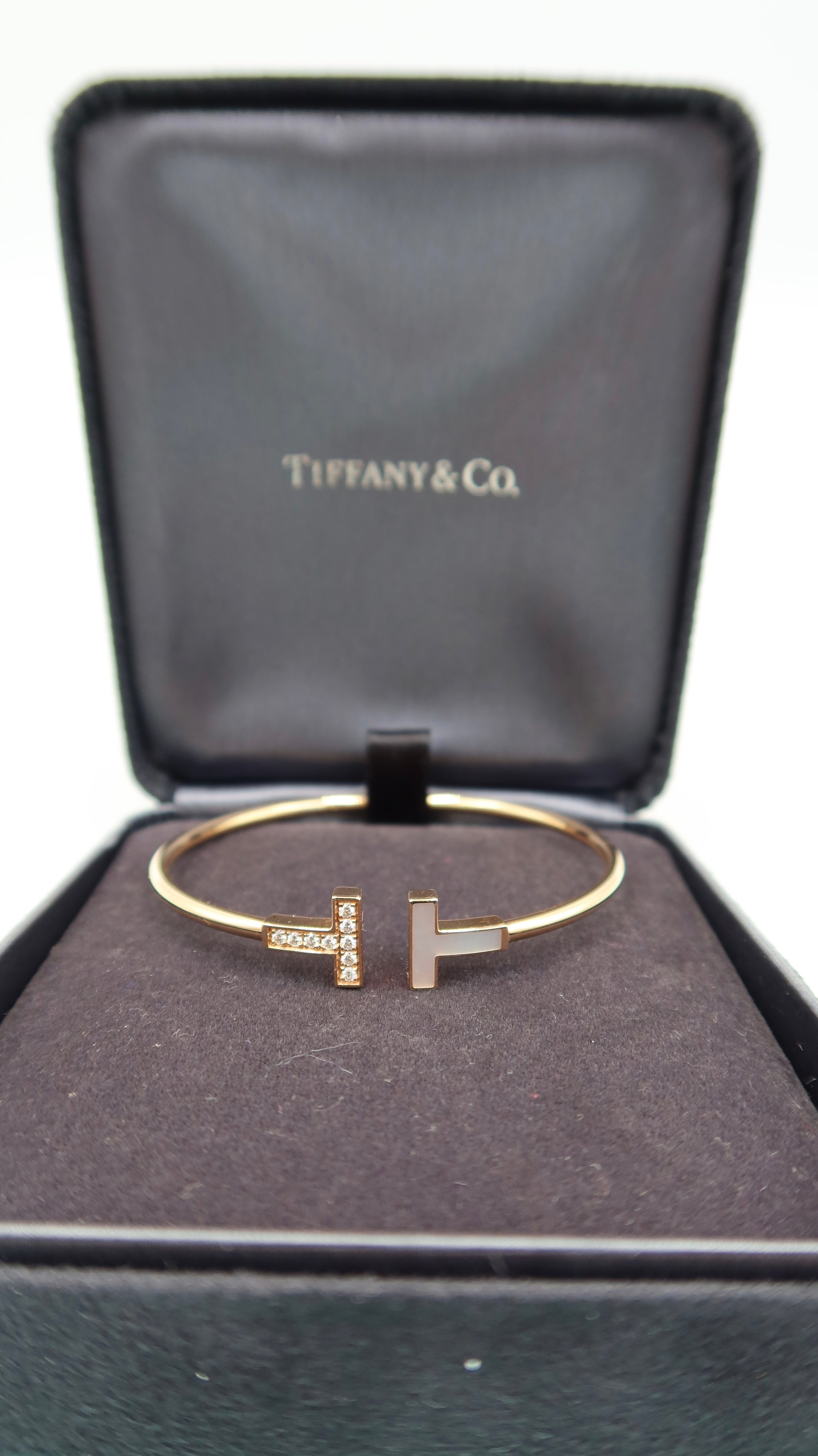 Tiffany & Co Tiffany T Bracelet (RG with Mother of Pearl & Diamonds)