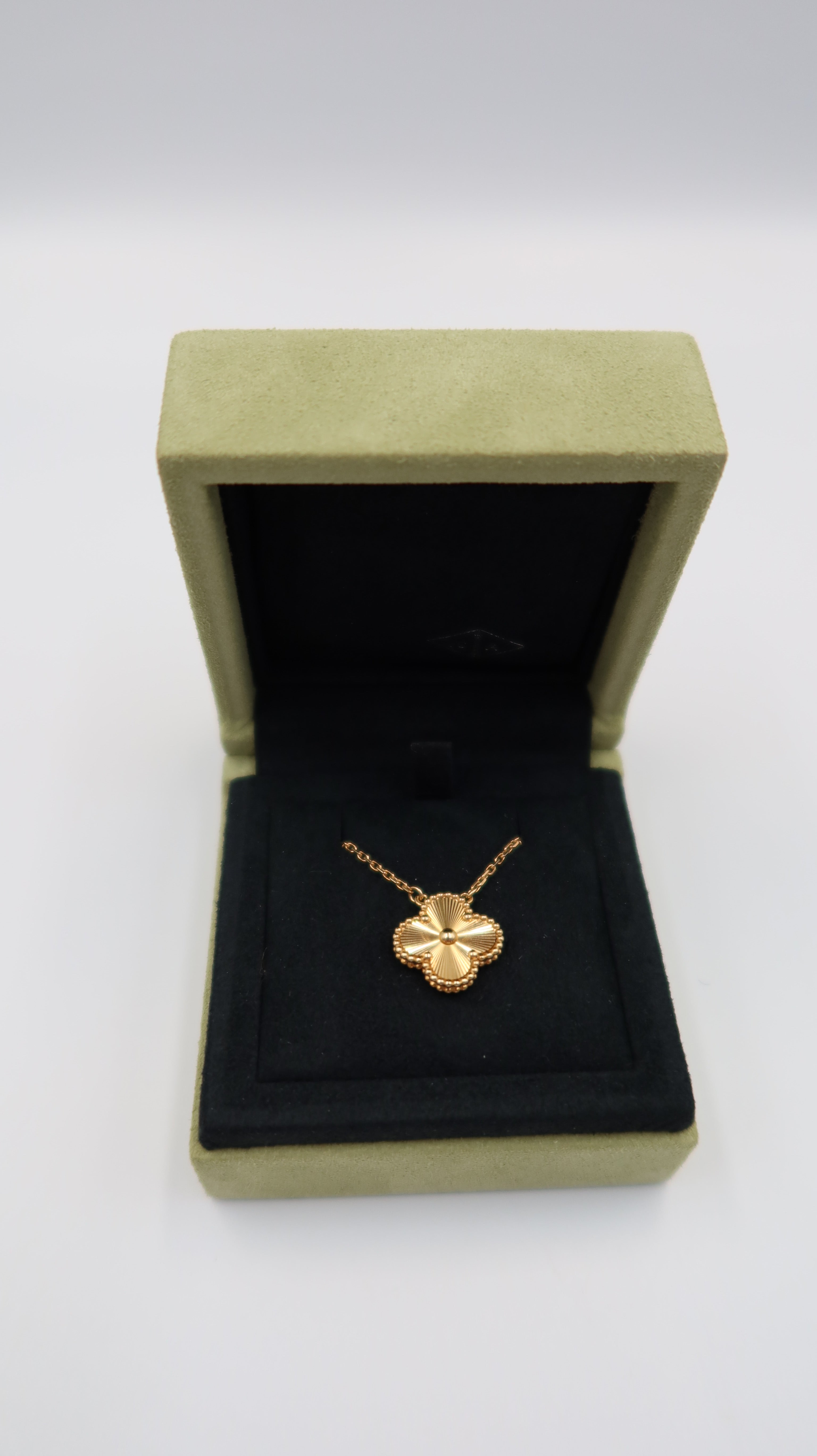 Van Cleef & Arpels Vintage Alhambra Guilloche Necklace (YG)