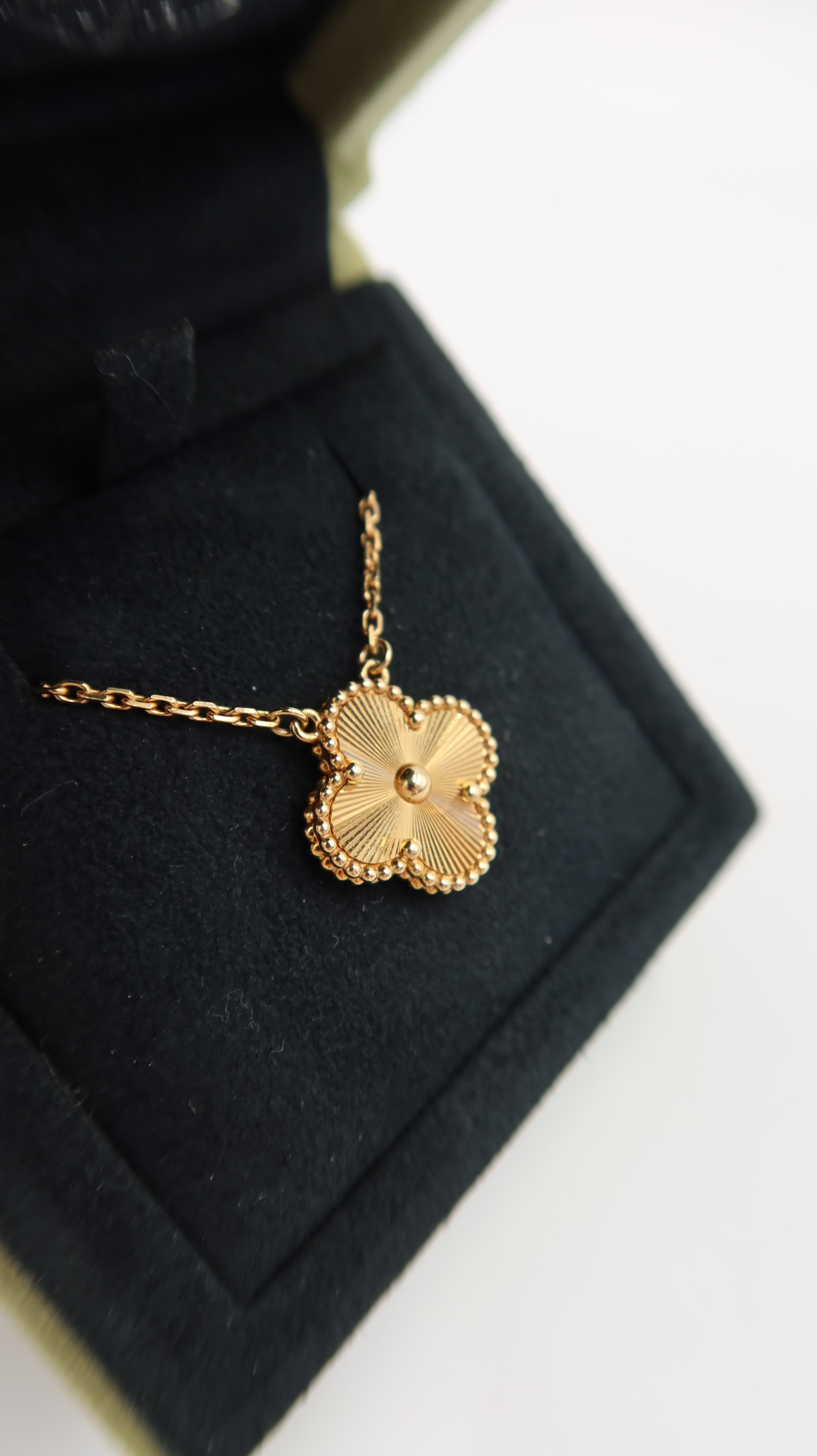 Van Cleef & Arpels Vintage Alhambra Guilloche Necklace (YG)