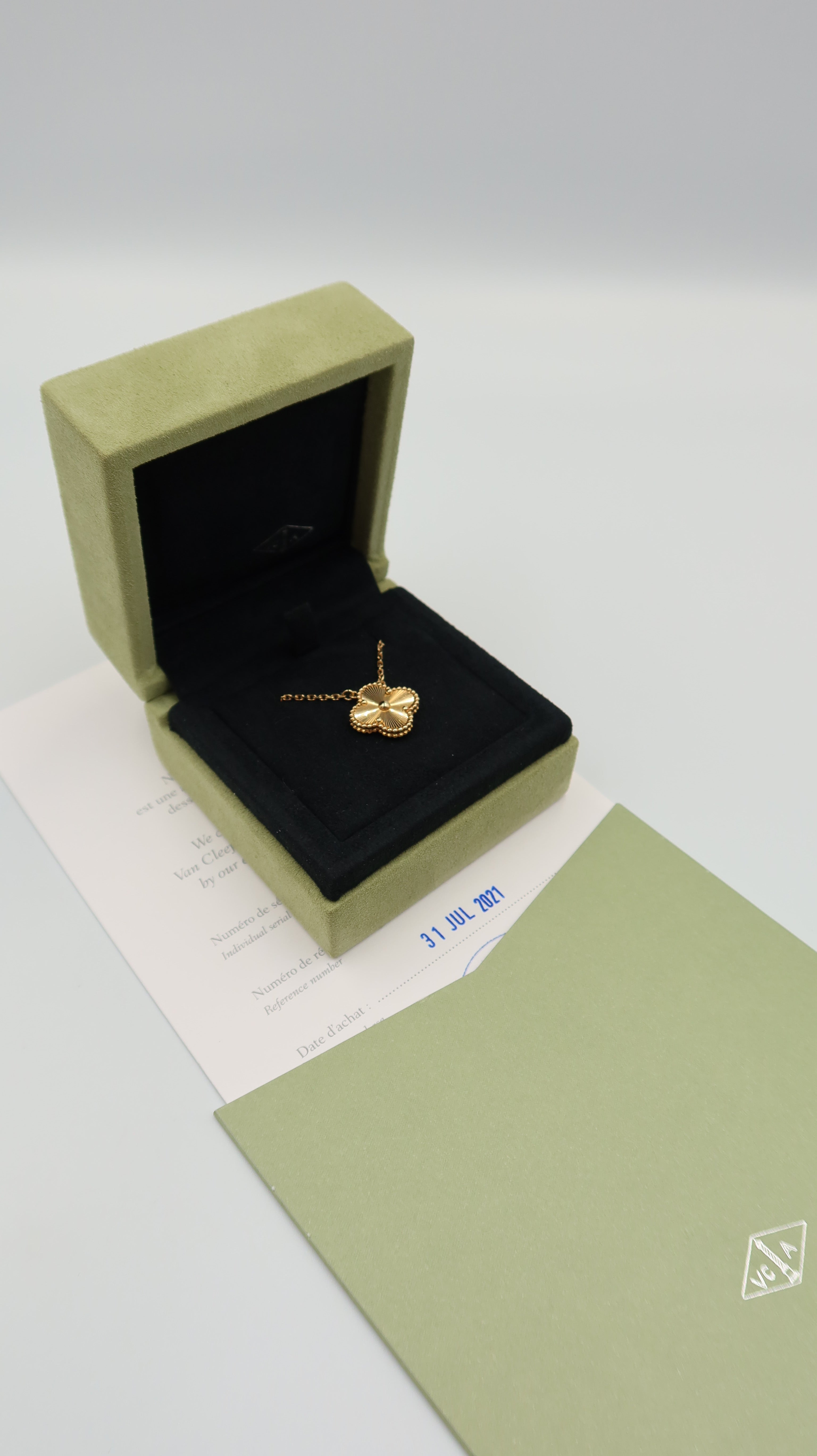Van Cleef & Arpels Vintage Alhambra Guilloche Necklace (YG)