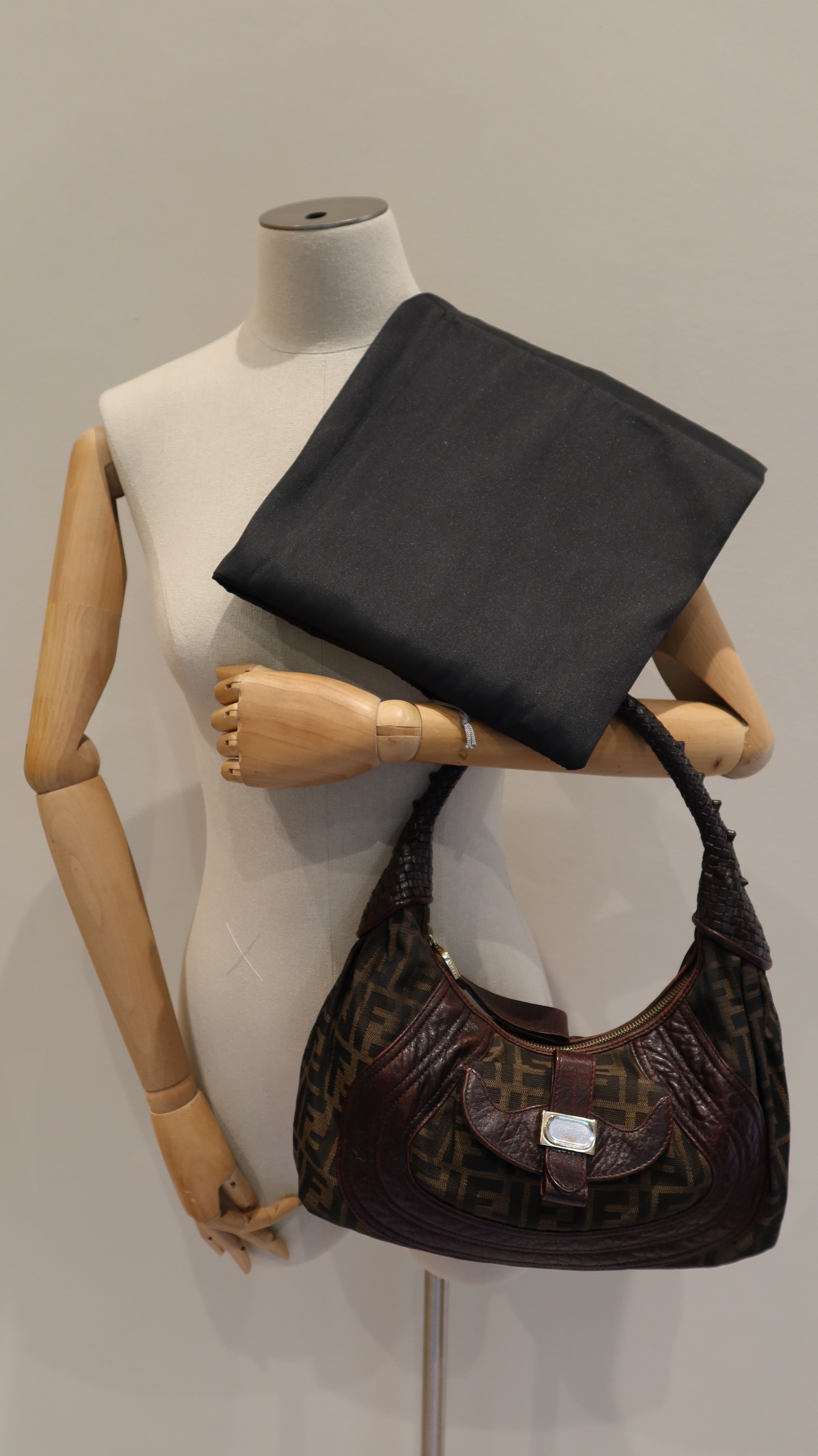 Fendi Zucca Spy Hobo Bag