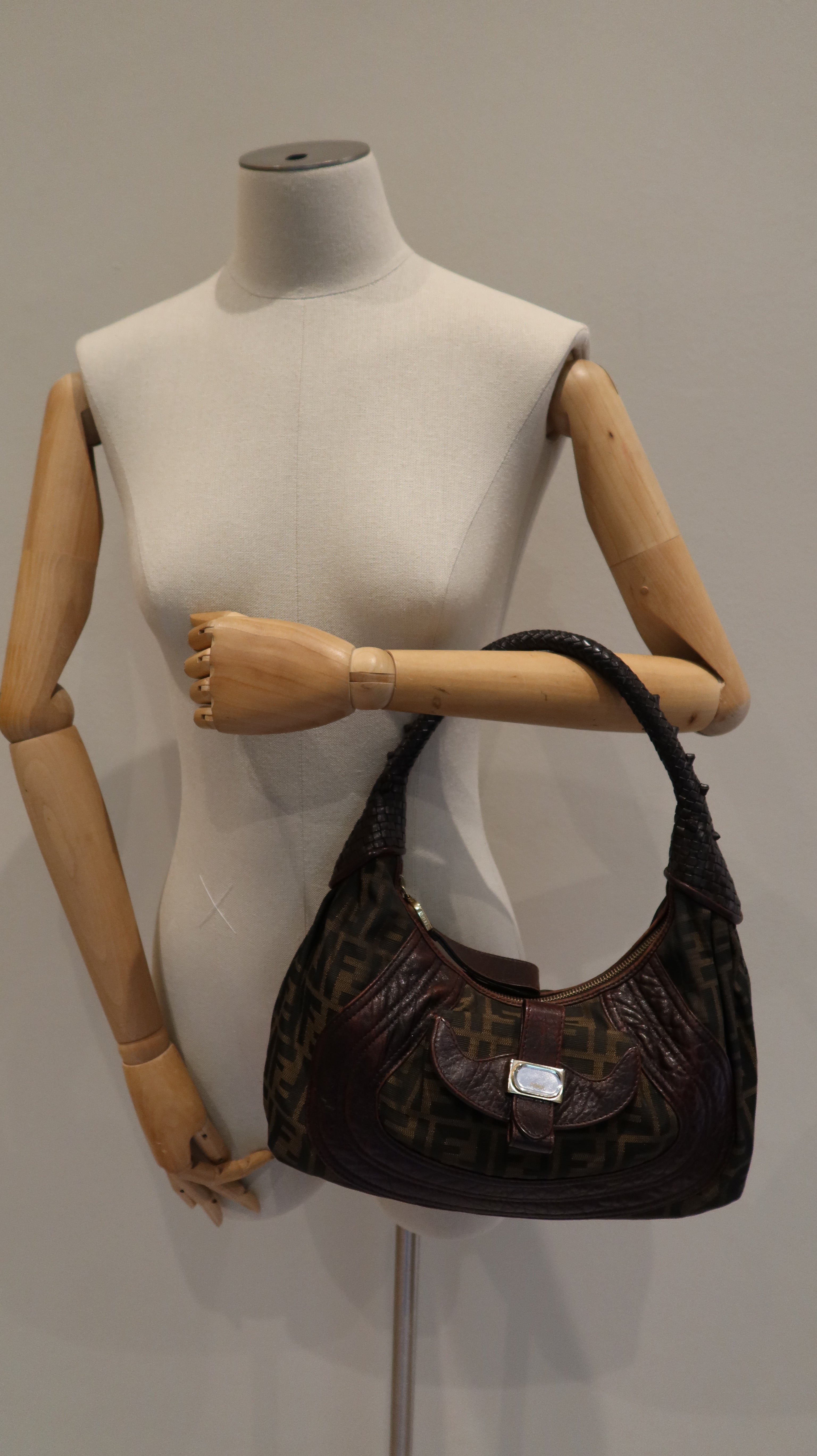 Fendi Zucca Spy Hobo Bag