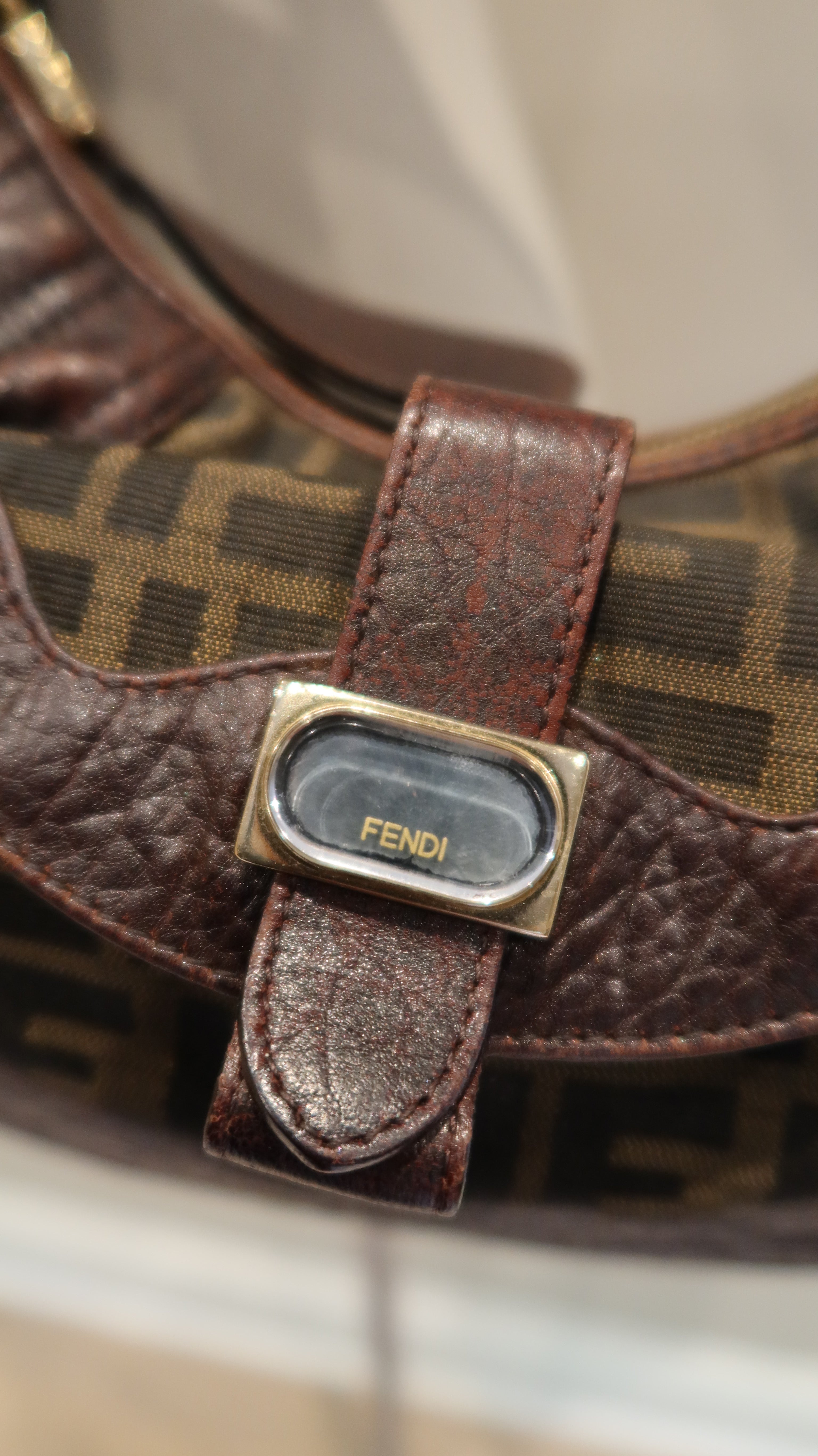 Fendi Zucca Spy Hobo Bag