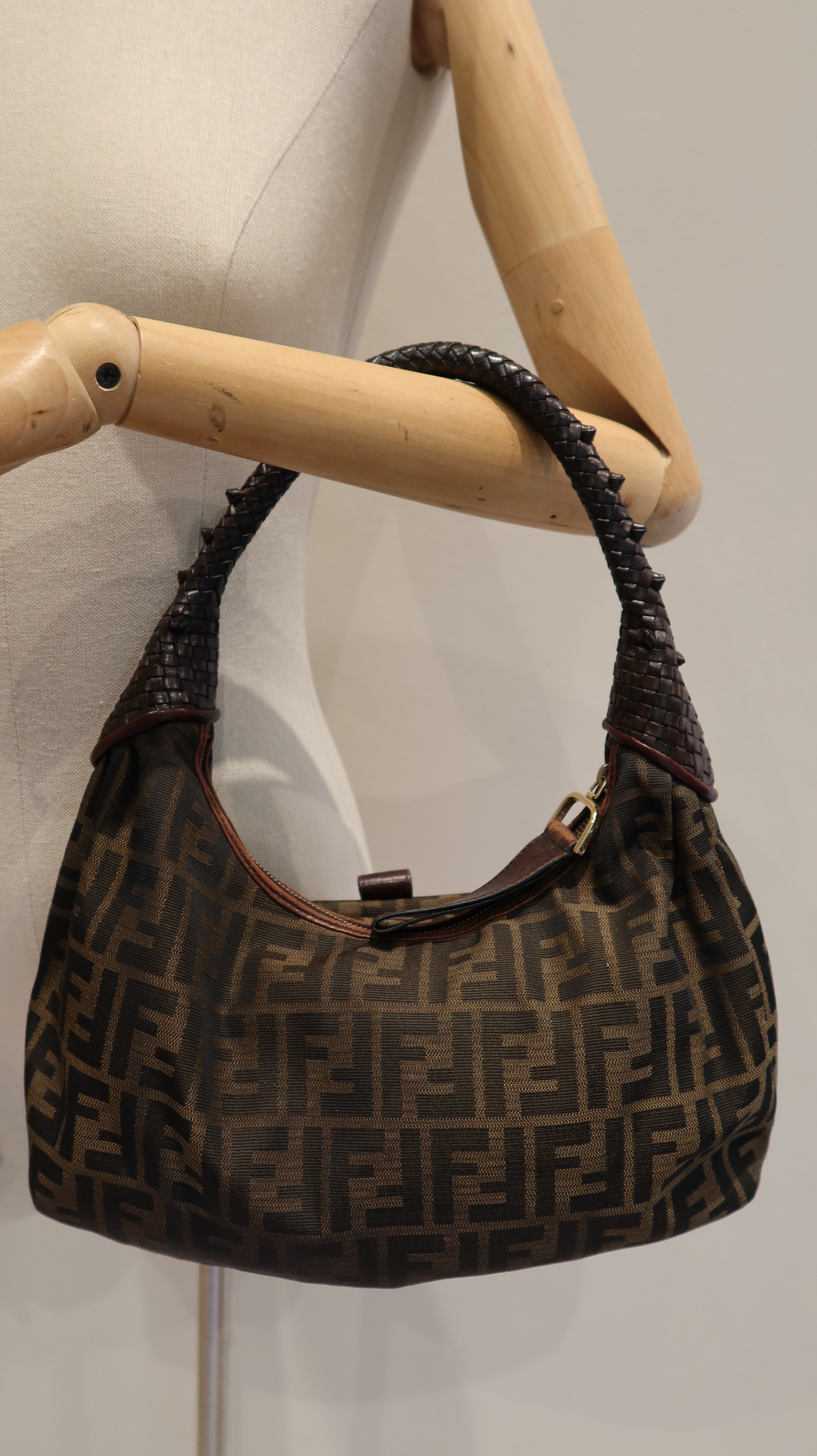Fendi Zucca Spy Hobo Bag