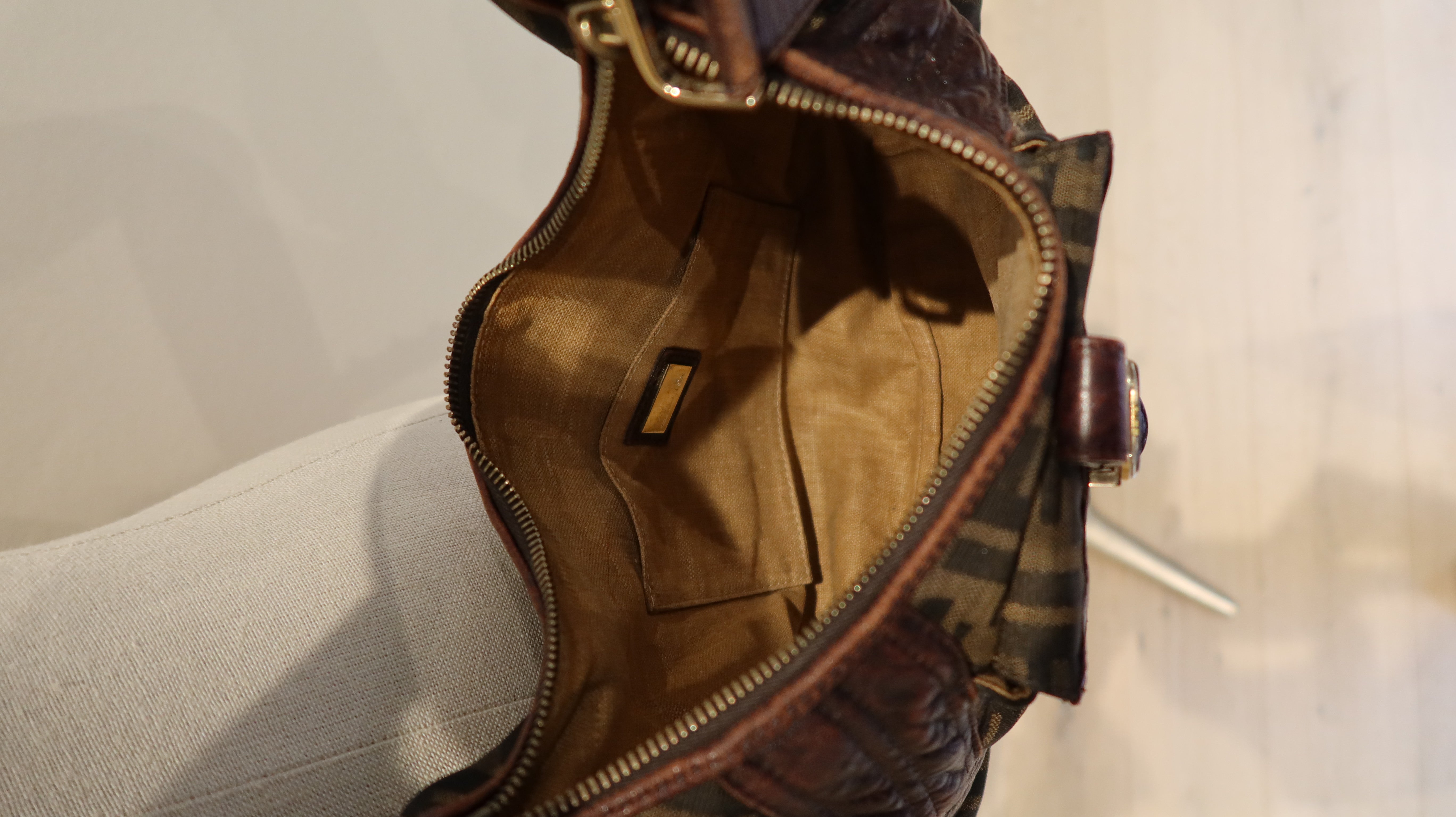 Fendi Zucca Spy Hobo Bag