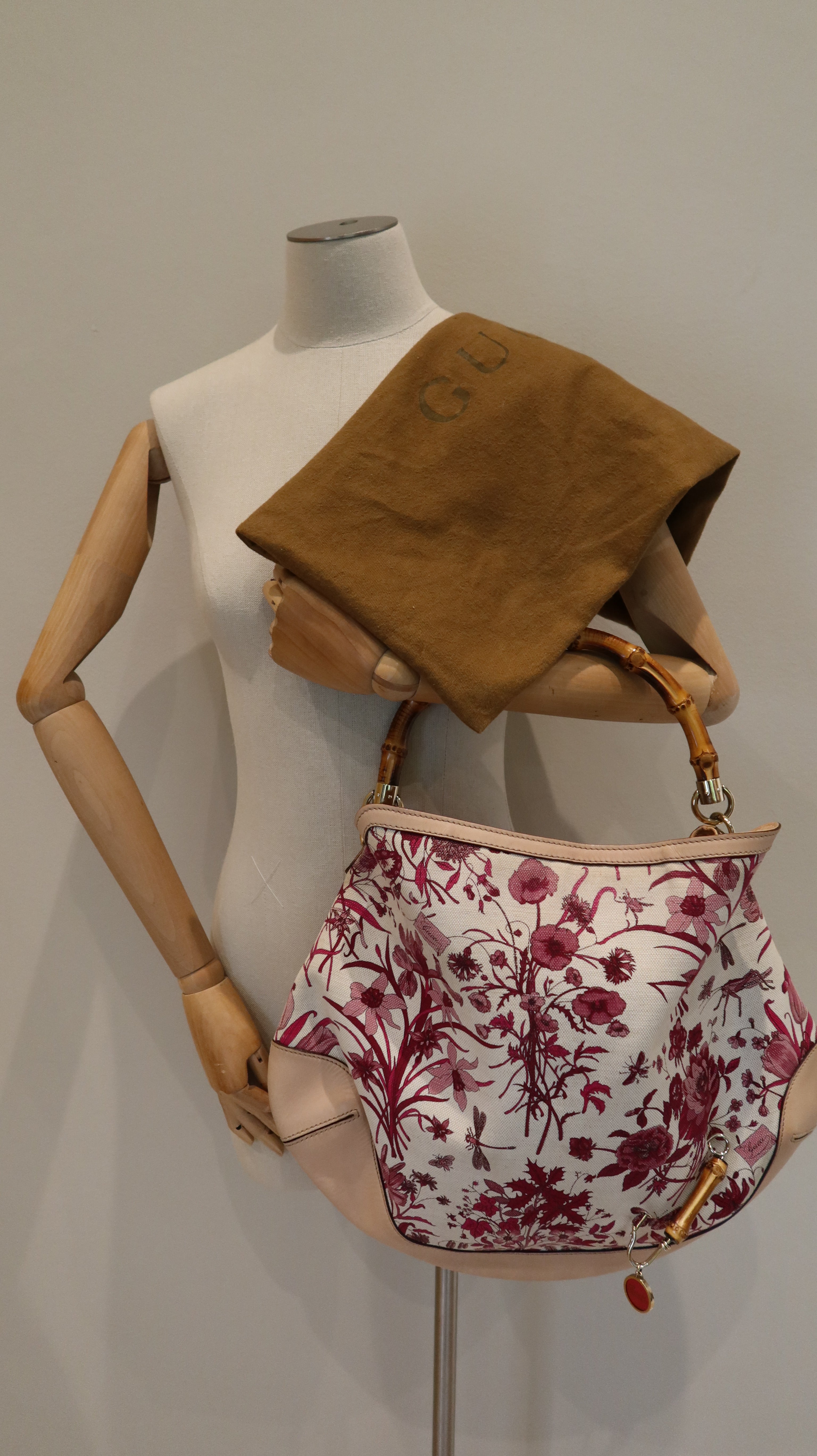 Gucci Flora Peggy Bamboo Bag