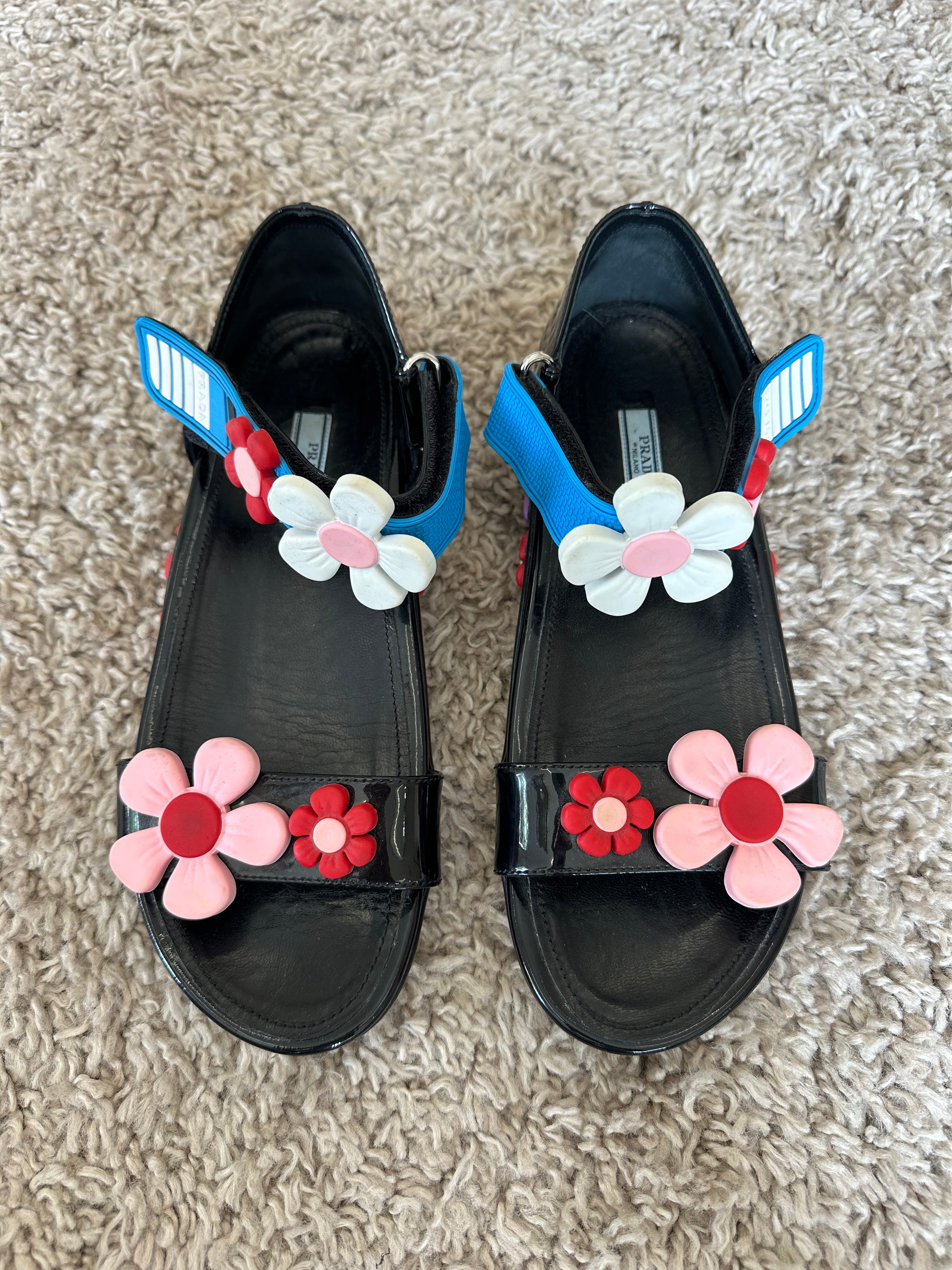 Prada Flower Sandals (EU38.5)