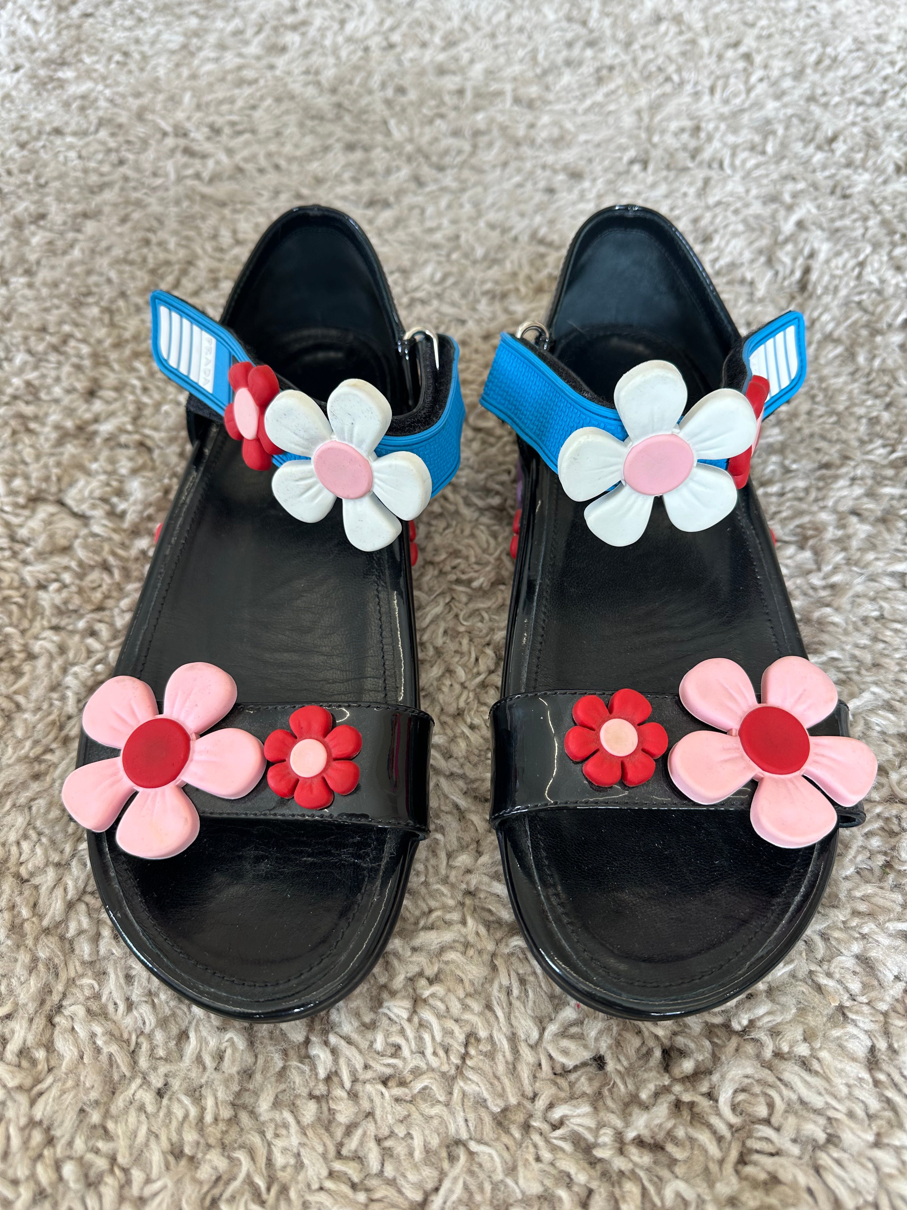 Prada Flower Sandals (EU38.5)