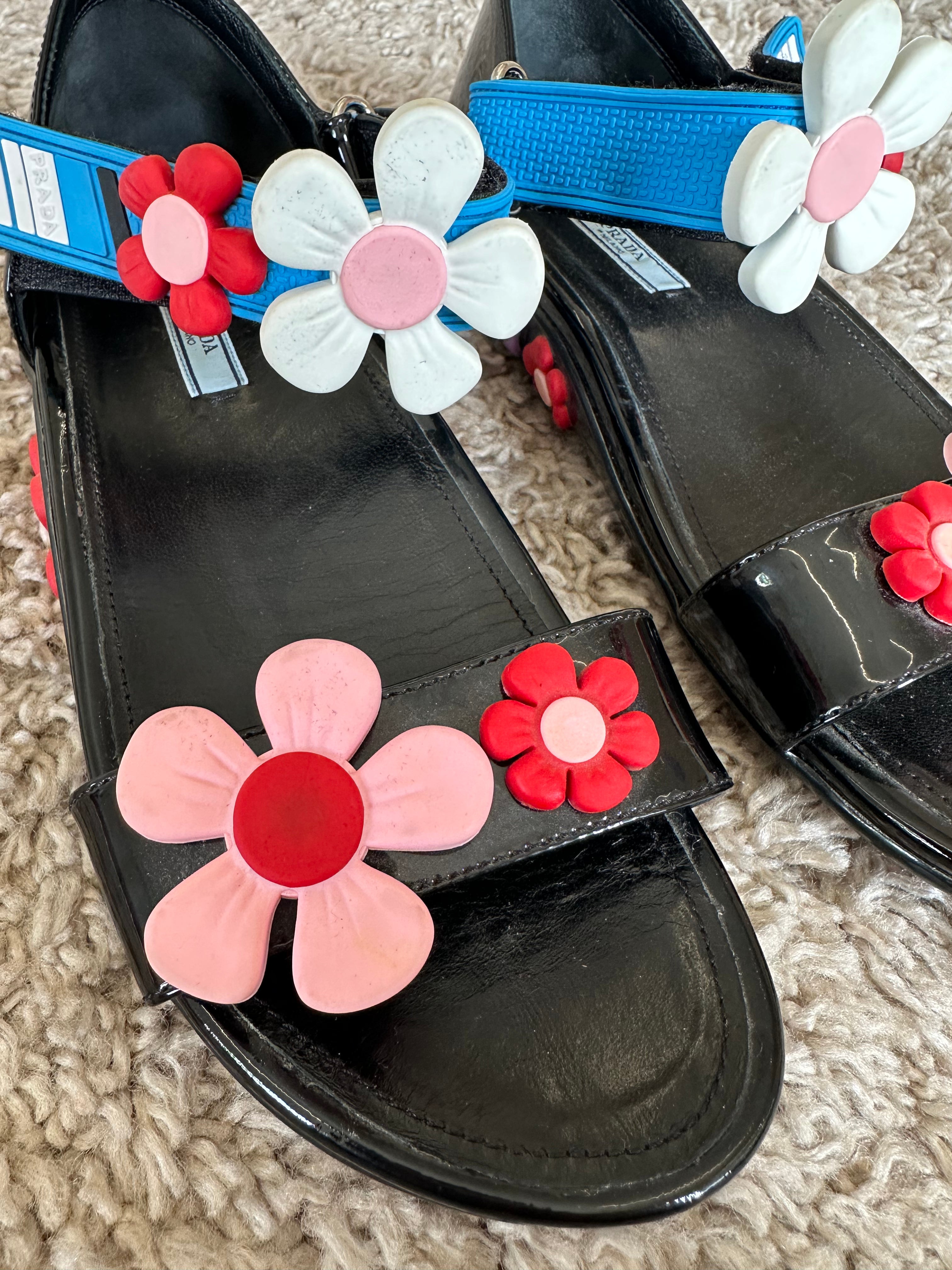 Prada Flower Sandals (EU38.5)