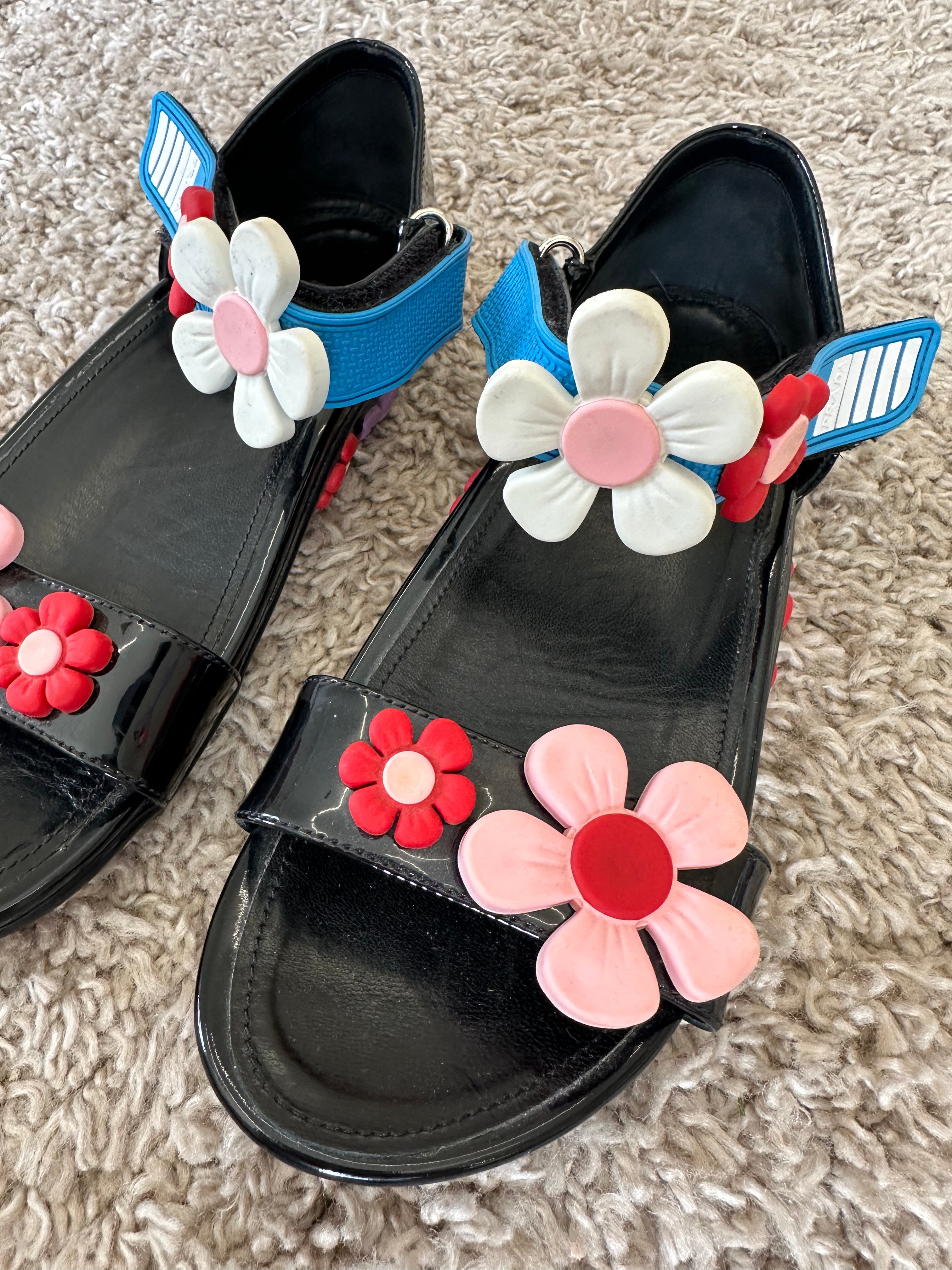 Prada Flower Sandals (EU38.5)