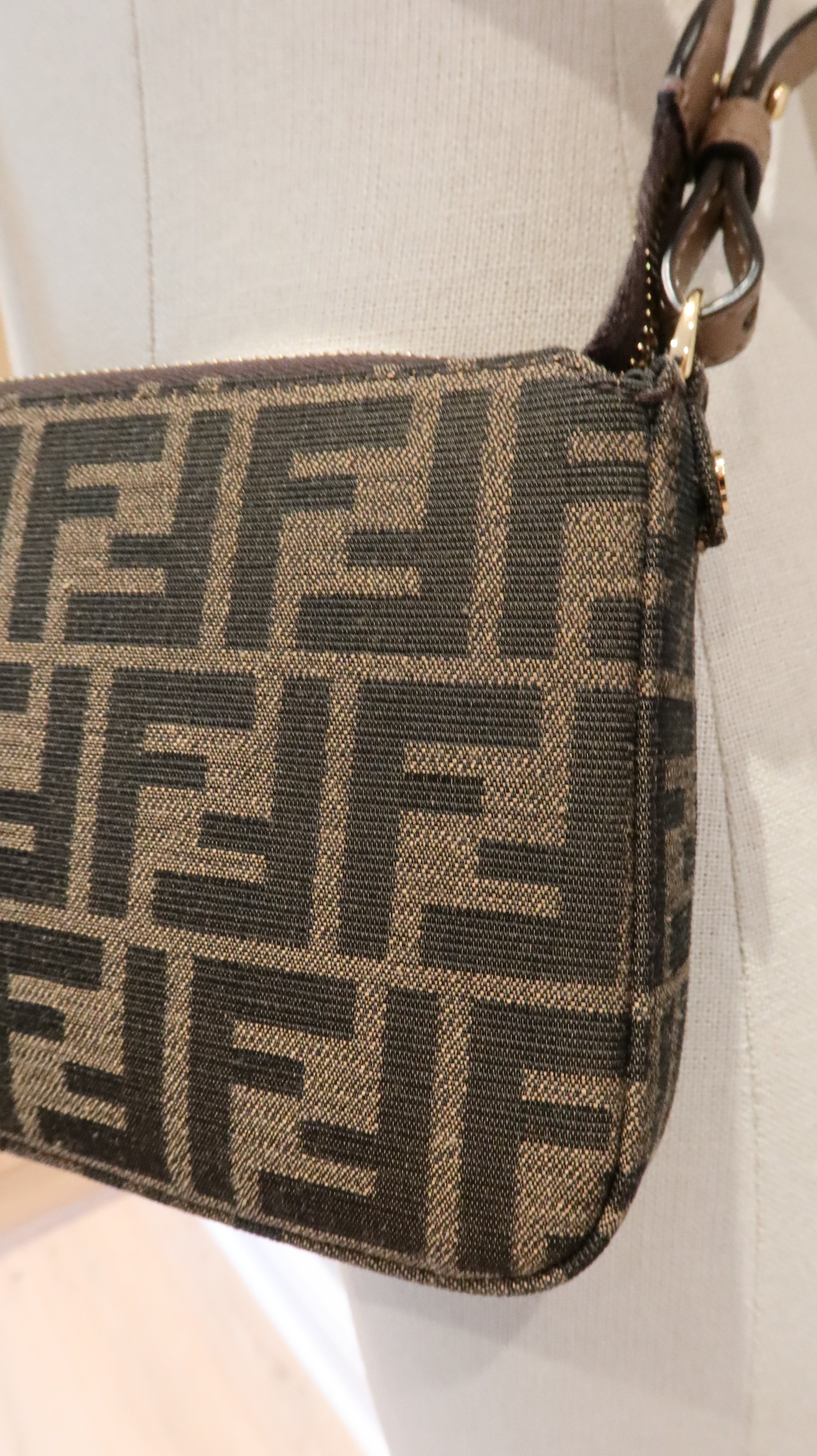 Fendi Baguette Pouch Clutch with Chain