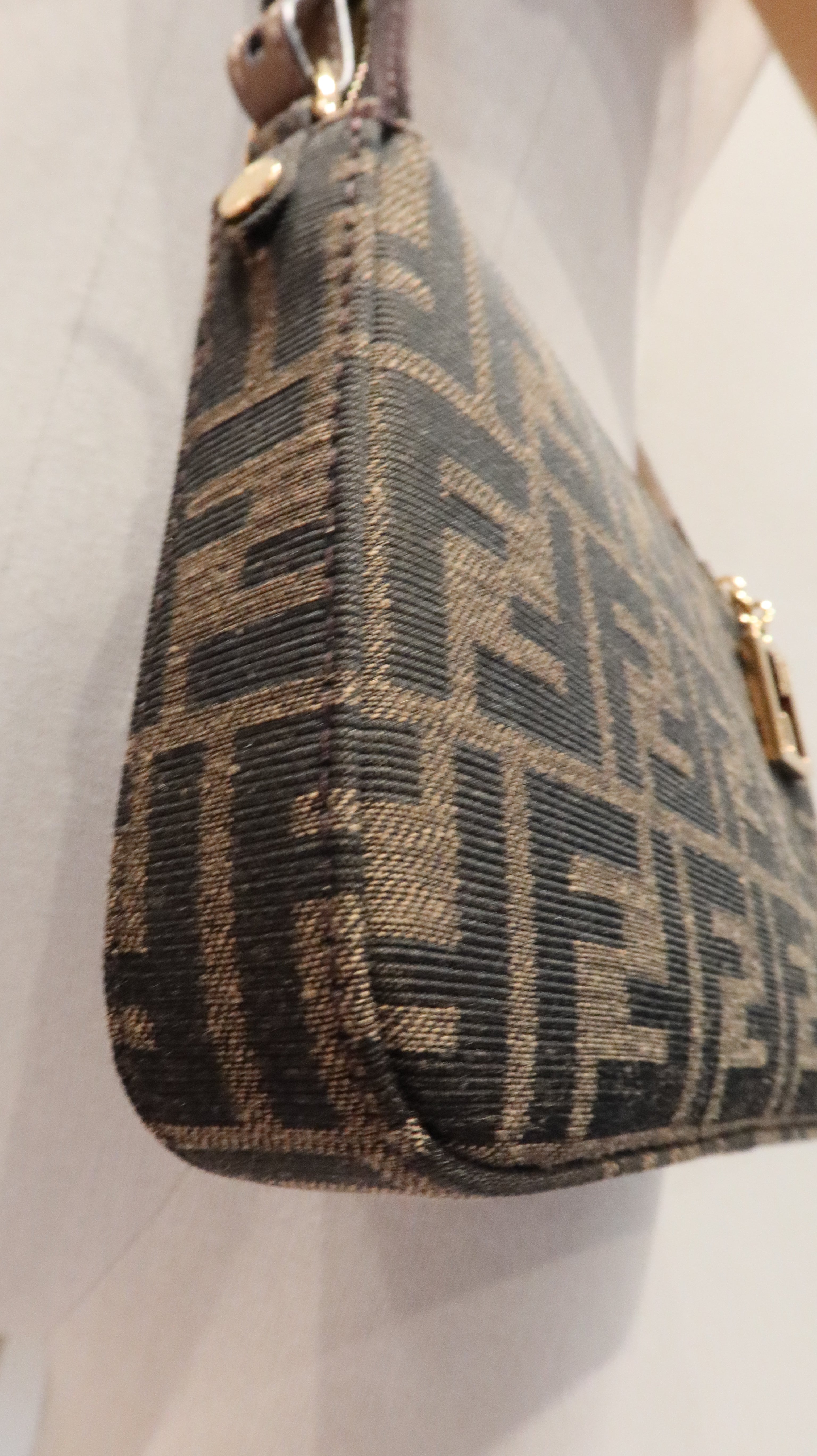 Fendi Baguette Pouch Clutch with Chain