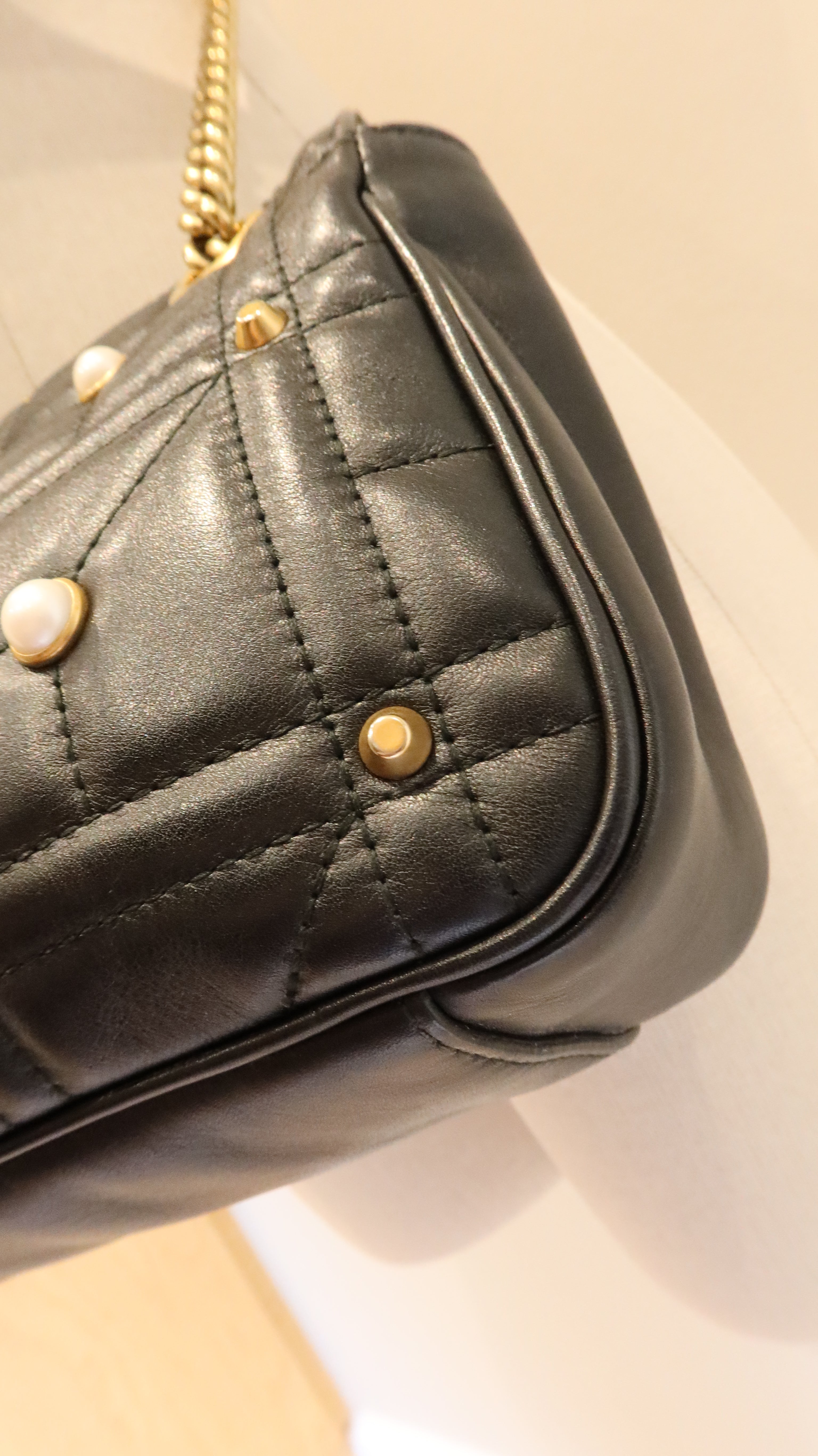 Gucci Pearl Studded Marmont Bag
