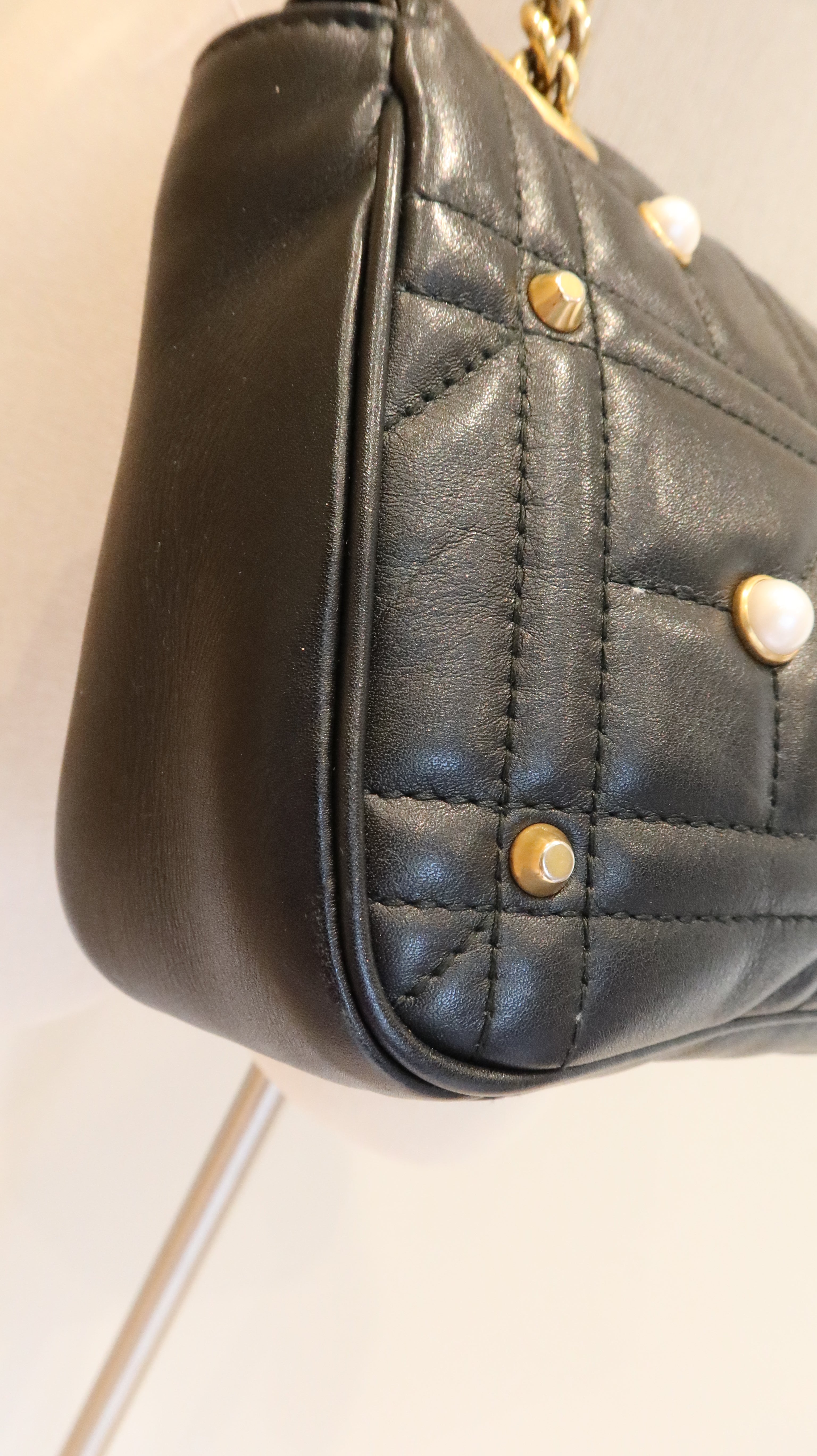 Gucci Pearl Studded Marmont Bag